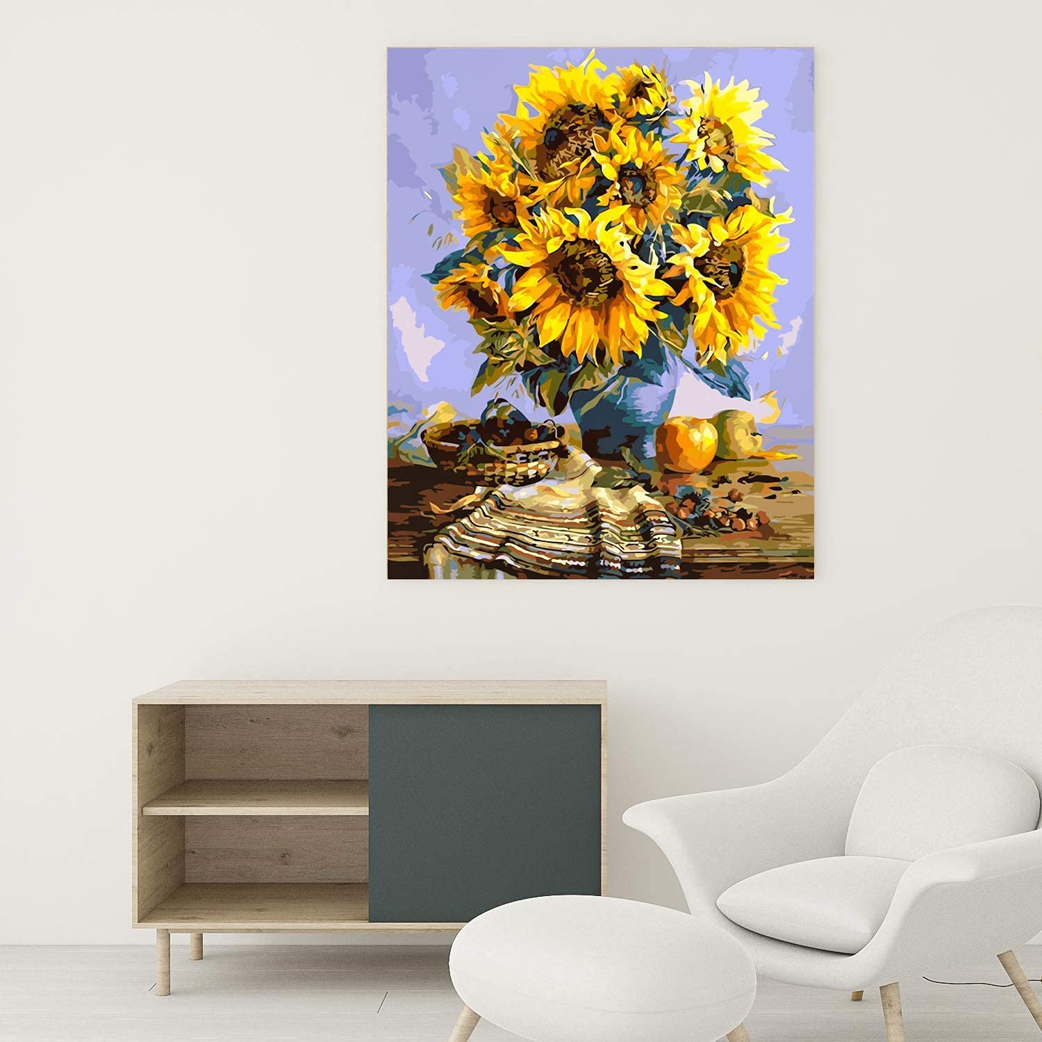 Artsy Etta Paint by Numbers Kit for Adults - Framed Canvas DIY Art Set with Floral Design | Easy Home Decor & Relaxing Creative Activity for Beginners