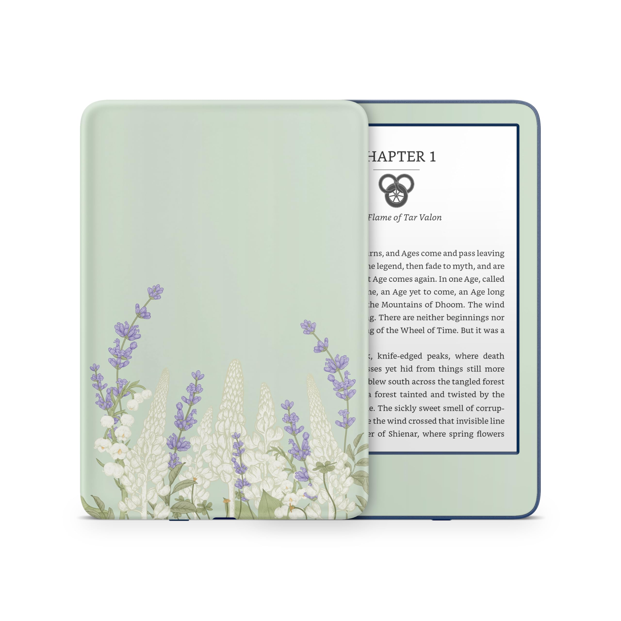 Premium Cherry Blossom Kindle Skin Decal - 3M Vinyl Full Wrap Cover for Kindle 11th Generation (2022) - Green Floral Sticker Protector for E-Readers - Perfect for Travel, Study & Book Lovers