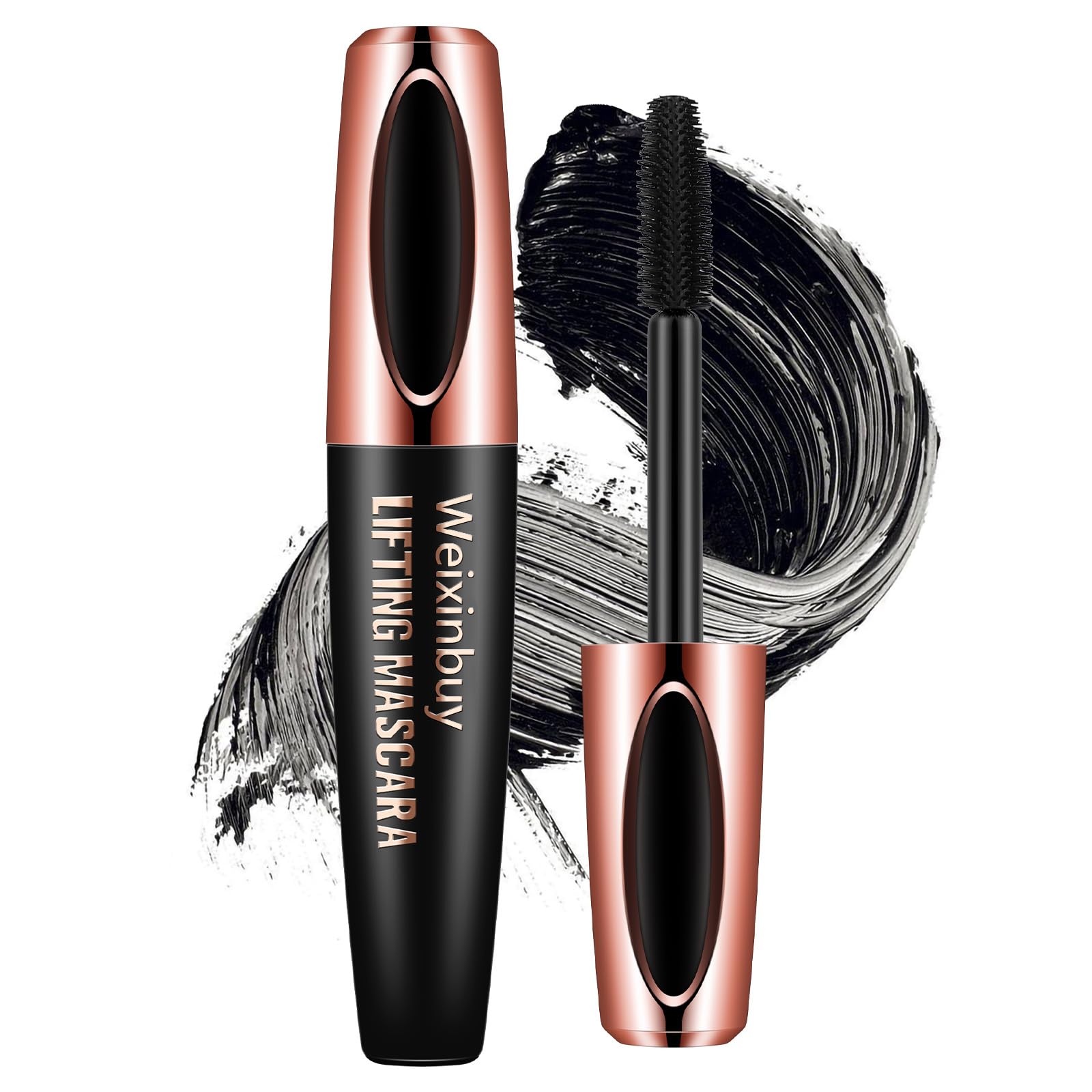 Weixinbuy 4D Silk Fiber Lash Mascara - Volumizing & Lengthening Waterproof Mascara for Longer, Thicker Lashes | Smudge-Proof, Hypoallergenic Formula | Perfect for Daily Wear, Special Occasions & Sensitive Eyes