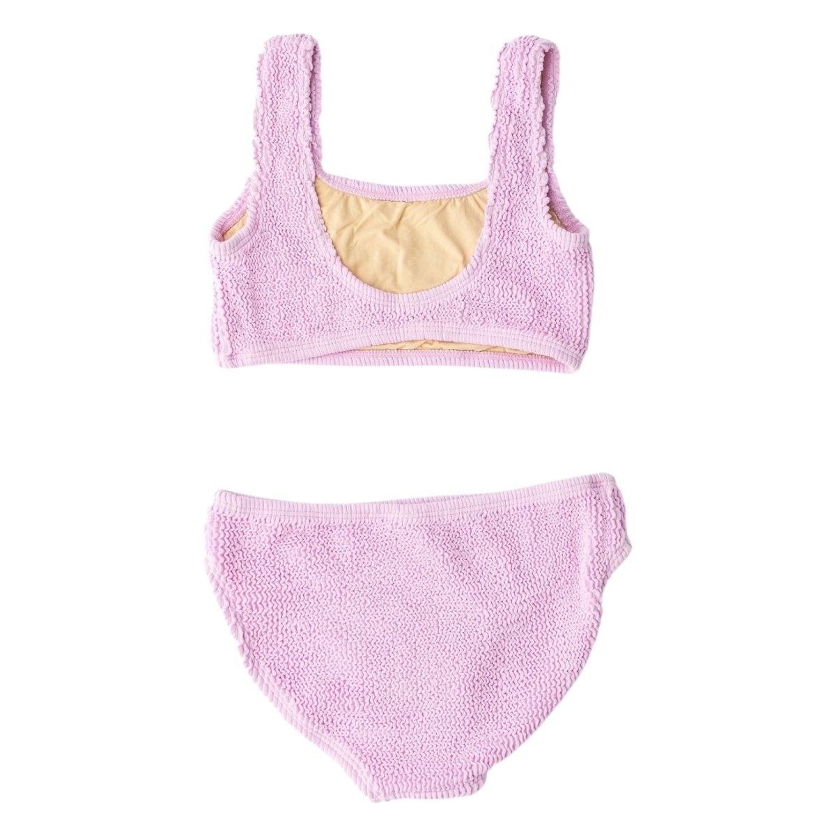 Stylish Crinkle Sporty Two Piece Bikini Set - High Waisted Swimwear for Women - Perfect for Beach, Pool, and Summer Vacations