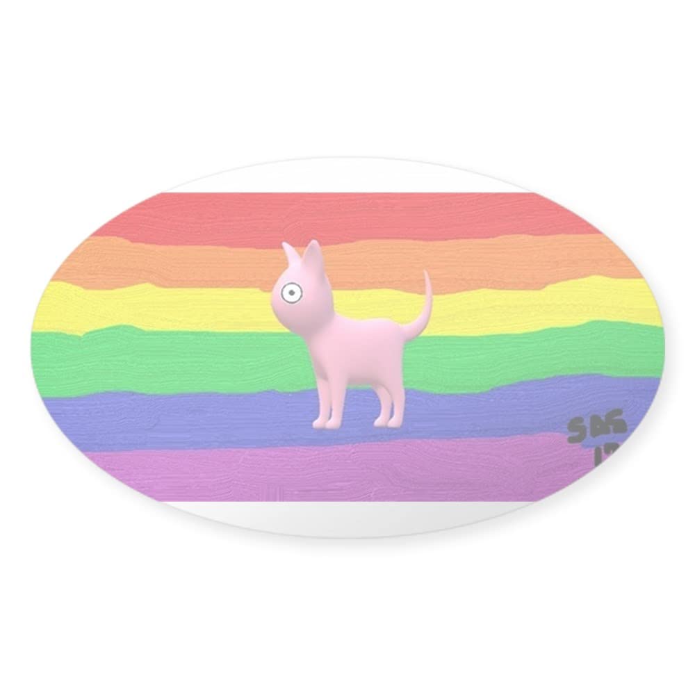 PAINK Gay Rainbow CAT Art Sticker - Waterproof Vinyl Bumper Decal for Cars, Laptops & Windows - LGBTQ+ Pride Car Accessories for LGBTQ Supporters & Allies