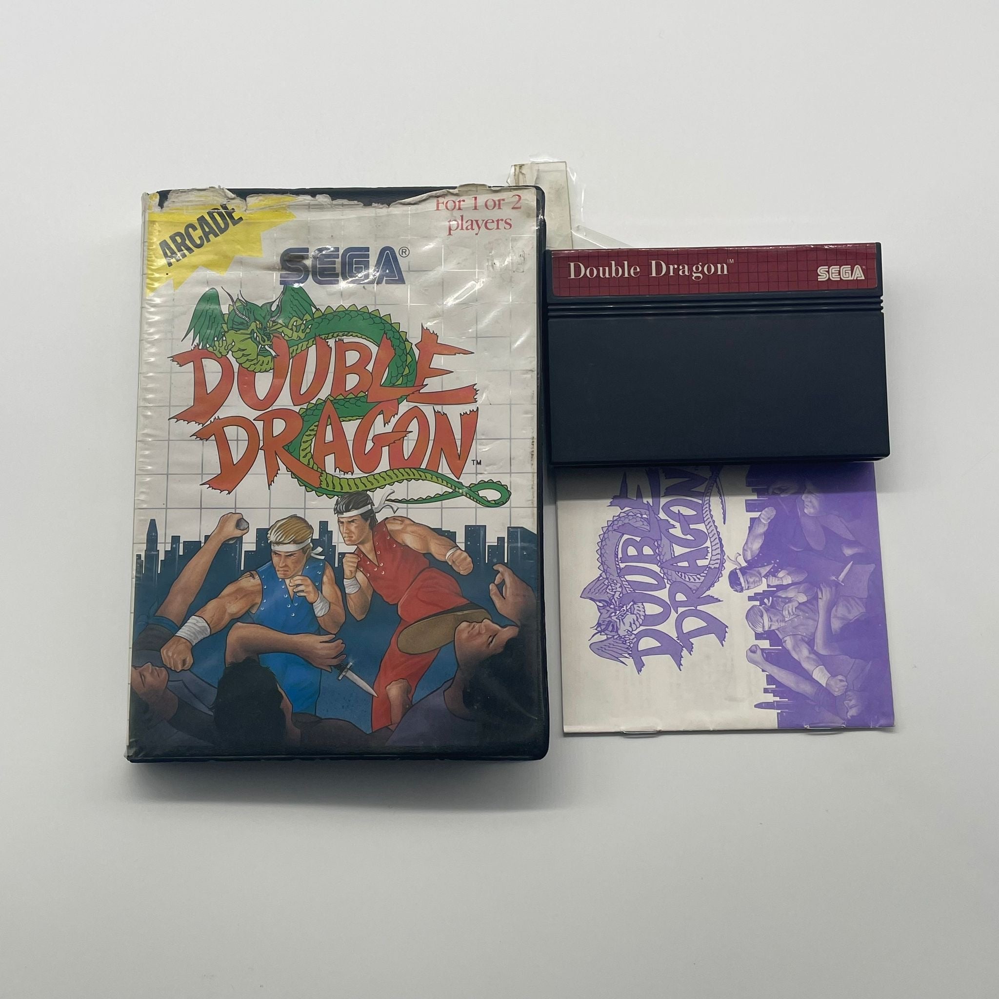 Double Dragon Retro Video Game for Sega Master System - Complete with Original Manual (PAL Version) - Perfect for Classic Gaming Collectors and 80s Arcade Enthusiasts