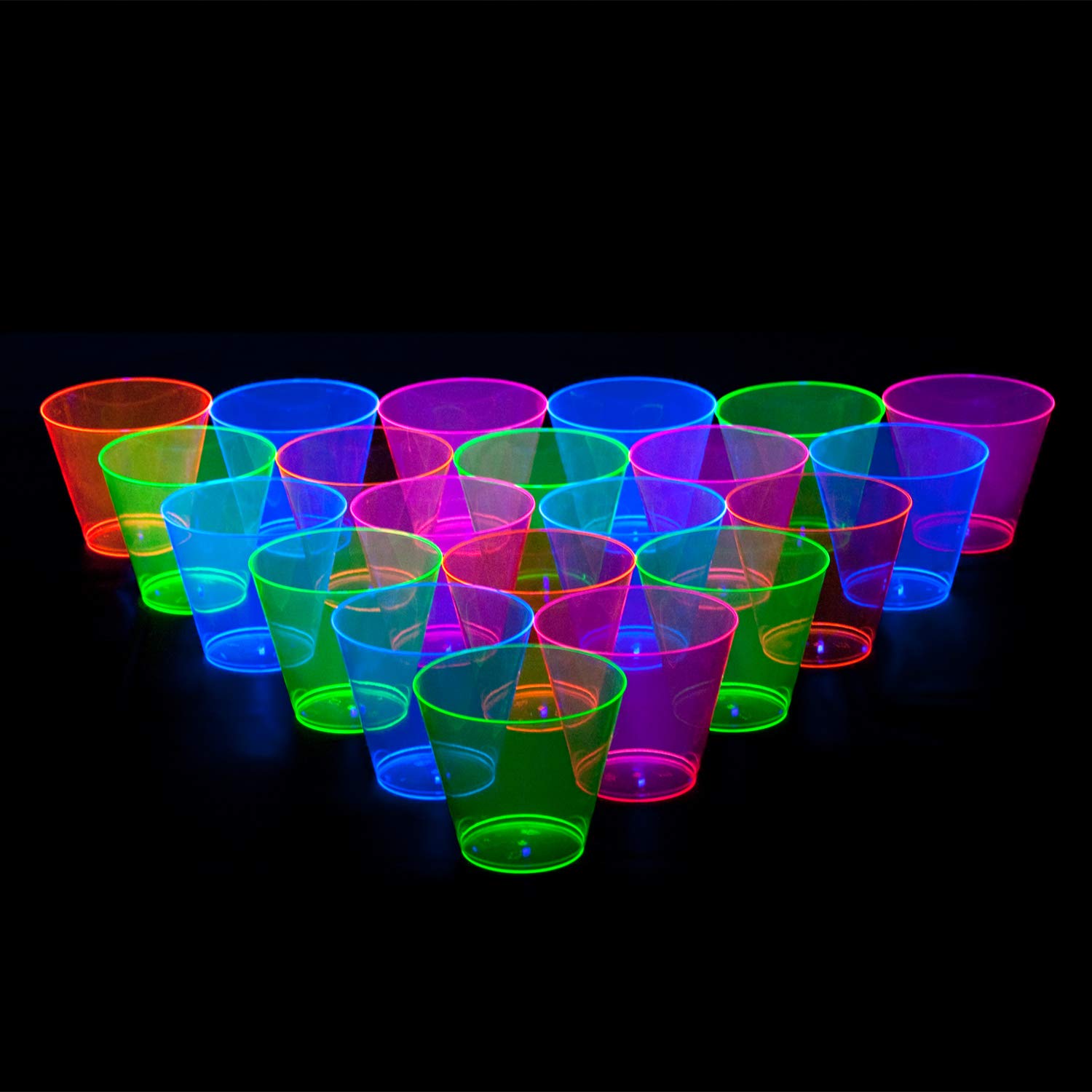 800-Pack Neon Party Cups - 9oz Hard Plastic Tumblers for Cocktails, Beer & Drinks | Durable Disposable Cups for Parties, BBQs, Events & Gatherings