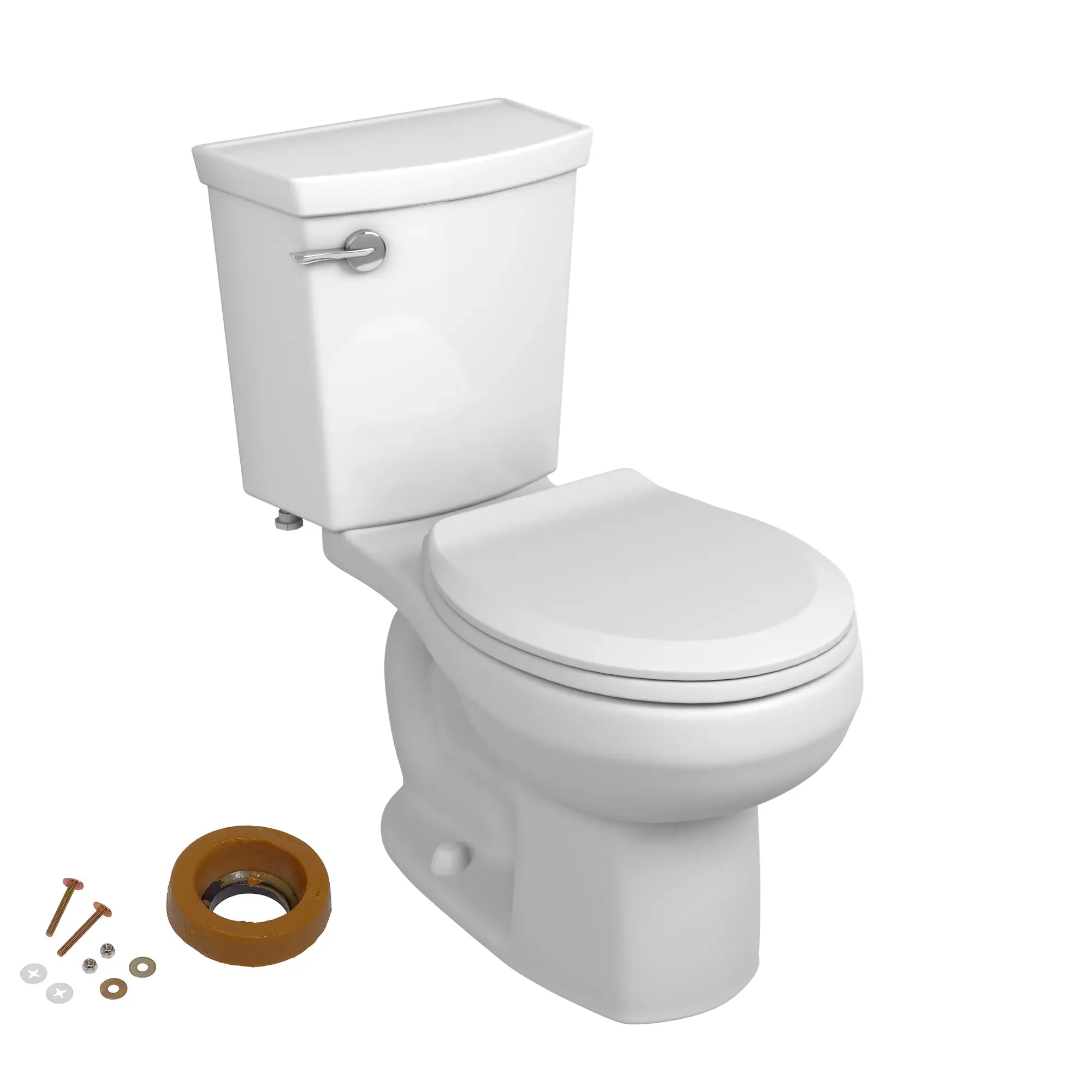 H2Optimum® 1.1 GPF/4.2 LPF Standard Height Round Front Two-Piece Toilet with Seat & Wax Ring - Water Saving Bathroom Solution for Homes & Commercial Spaces