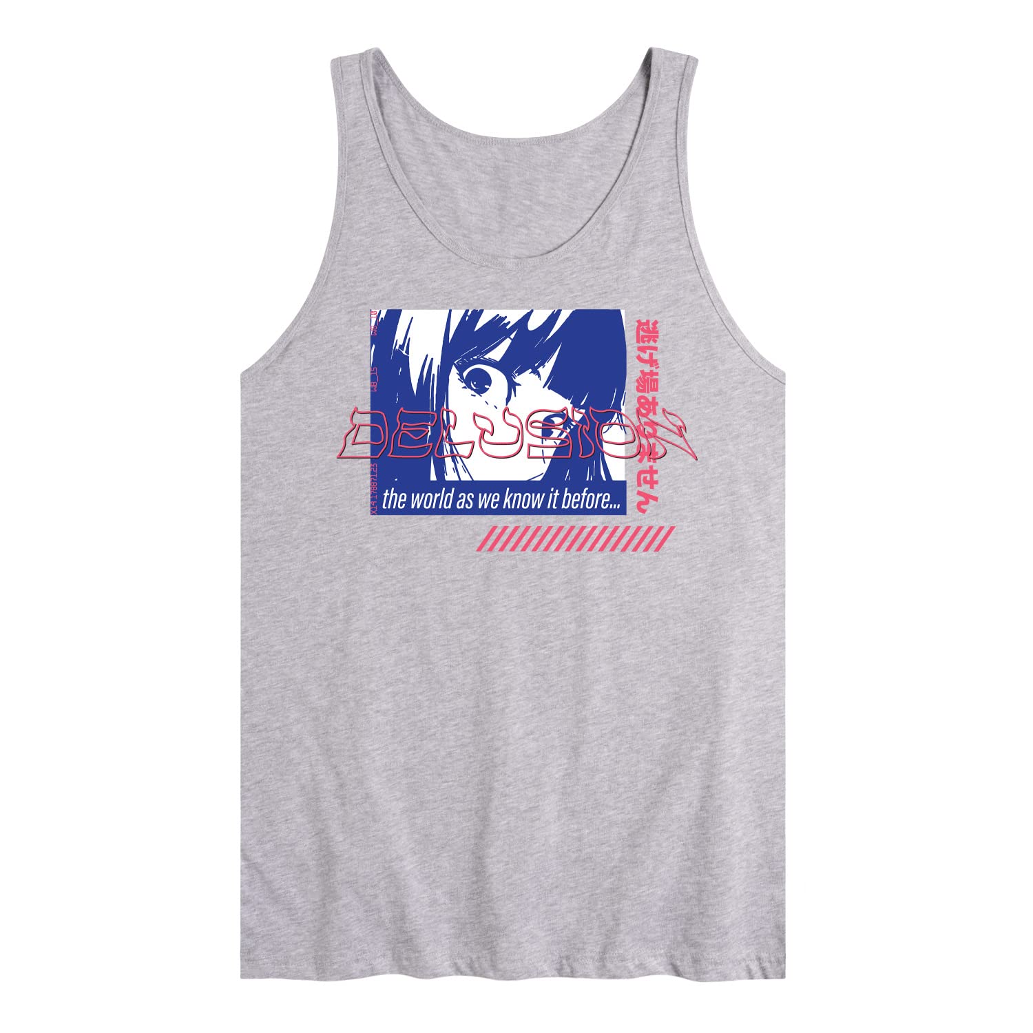 Anime Delusion Men's Jersey Tank Top - Breathable & Comfortable Sleeveless Shirt for Casual Wear, Gym, and Summer Outfits