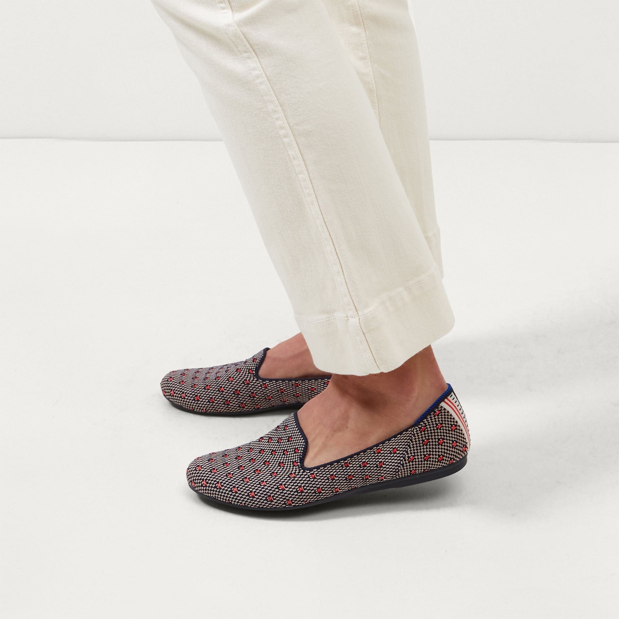 Women's Coral Dot Loafers - Comfortable Slip-On Shoes for Casual Wear, Office & Travel | Stylish & Lightweight Walking Shoes
