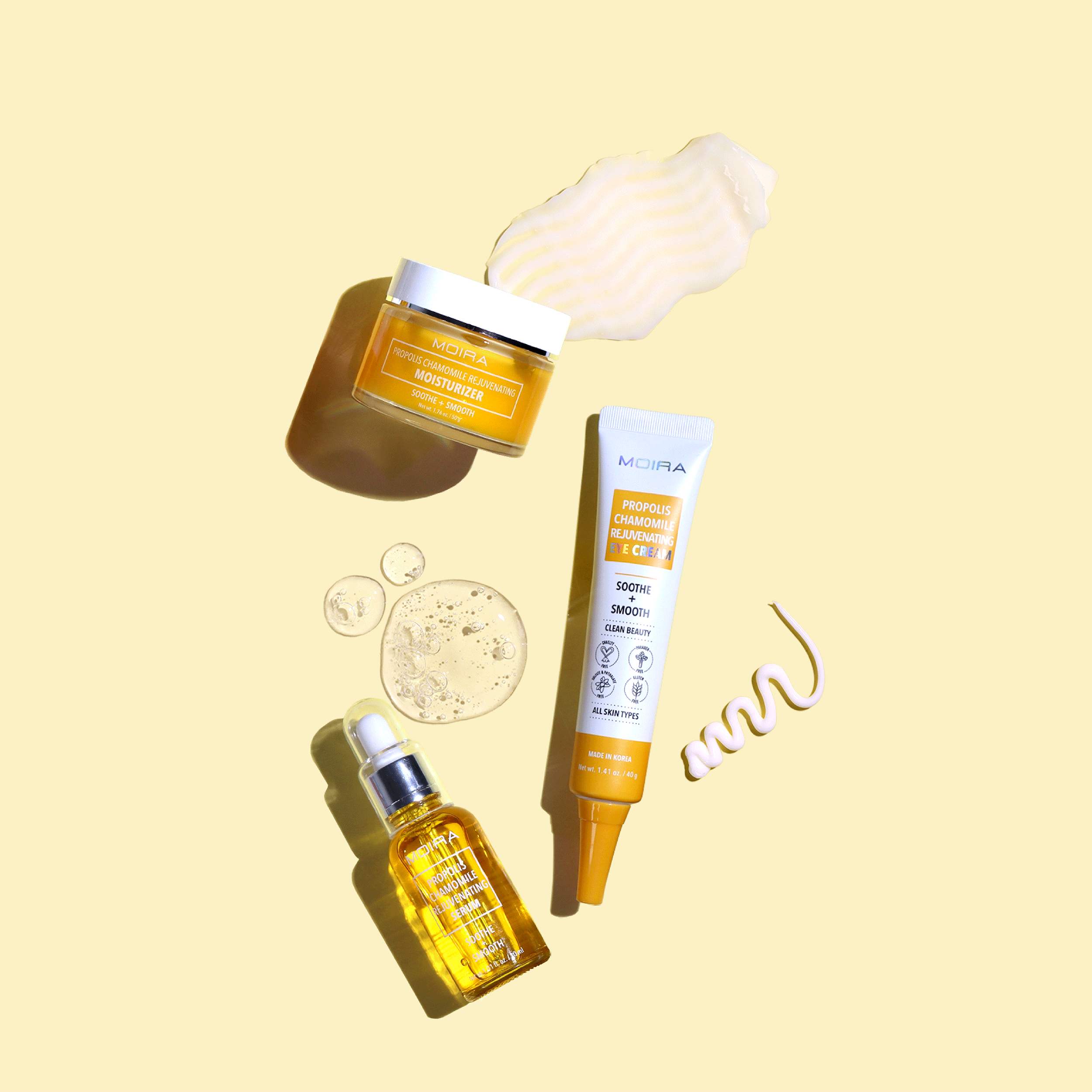 Propolis Chamomile Rejuvenating Skincare Set - Anti-Aging Face Cream & Serum Bundle for Glowing Skin | Perfect for Night Routine & Dry Skin Care