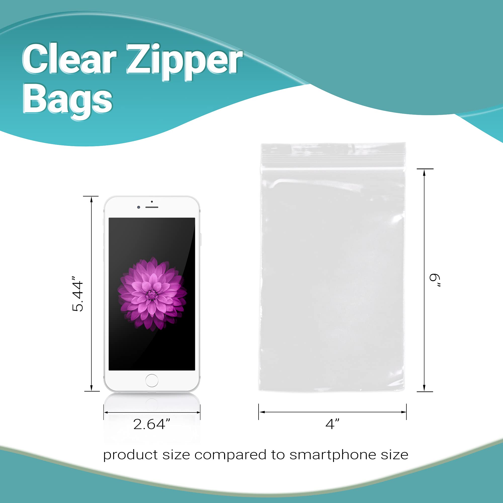 1000 Pack 4x6 Inches Clear Reclosable Zipper Bags - 2 Mil Thick Waterproof Plastic Storage Bags for Jewelry, Crafts & Industrial Use | Durable Zip Closure for Organizing Small Parts, Beads & Supplies