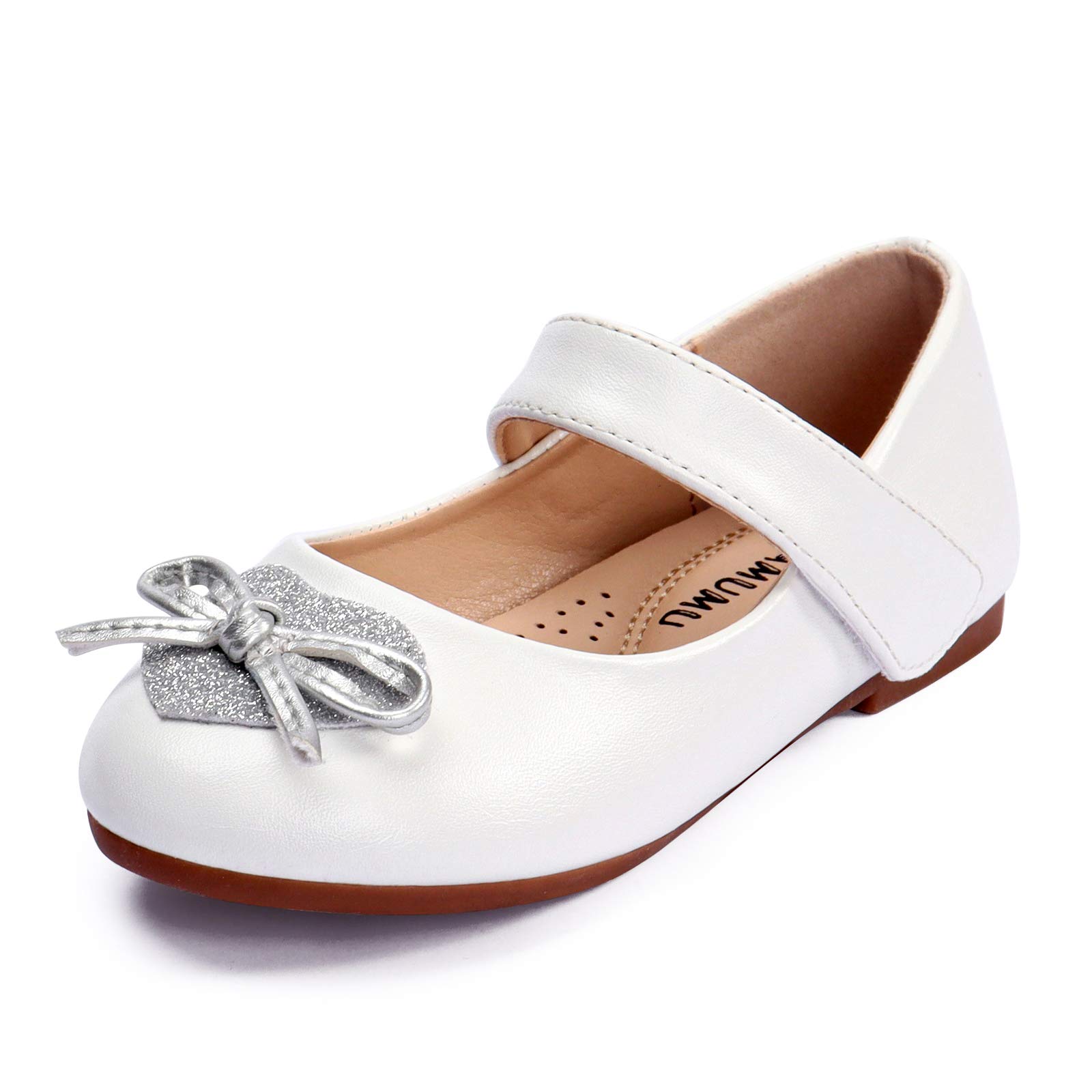 ADAMUMU Girls Mary Jane Shoes - Cute Flower Ballet Flats for Weddings & Casual Wear