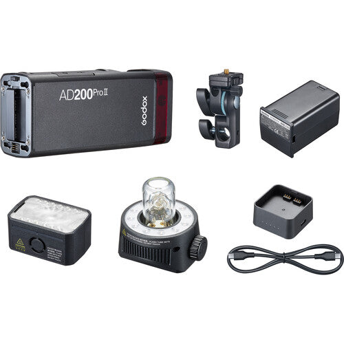 Godox AD200Pro II TTL Pocket Flash - 200Ws Portable Strobe Light with HSS & Wireless Control for Outdoor Photography, Studio Lighting, and On-Location Shoots
