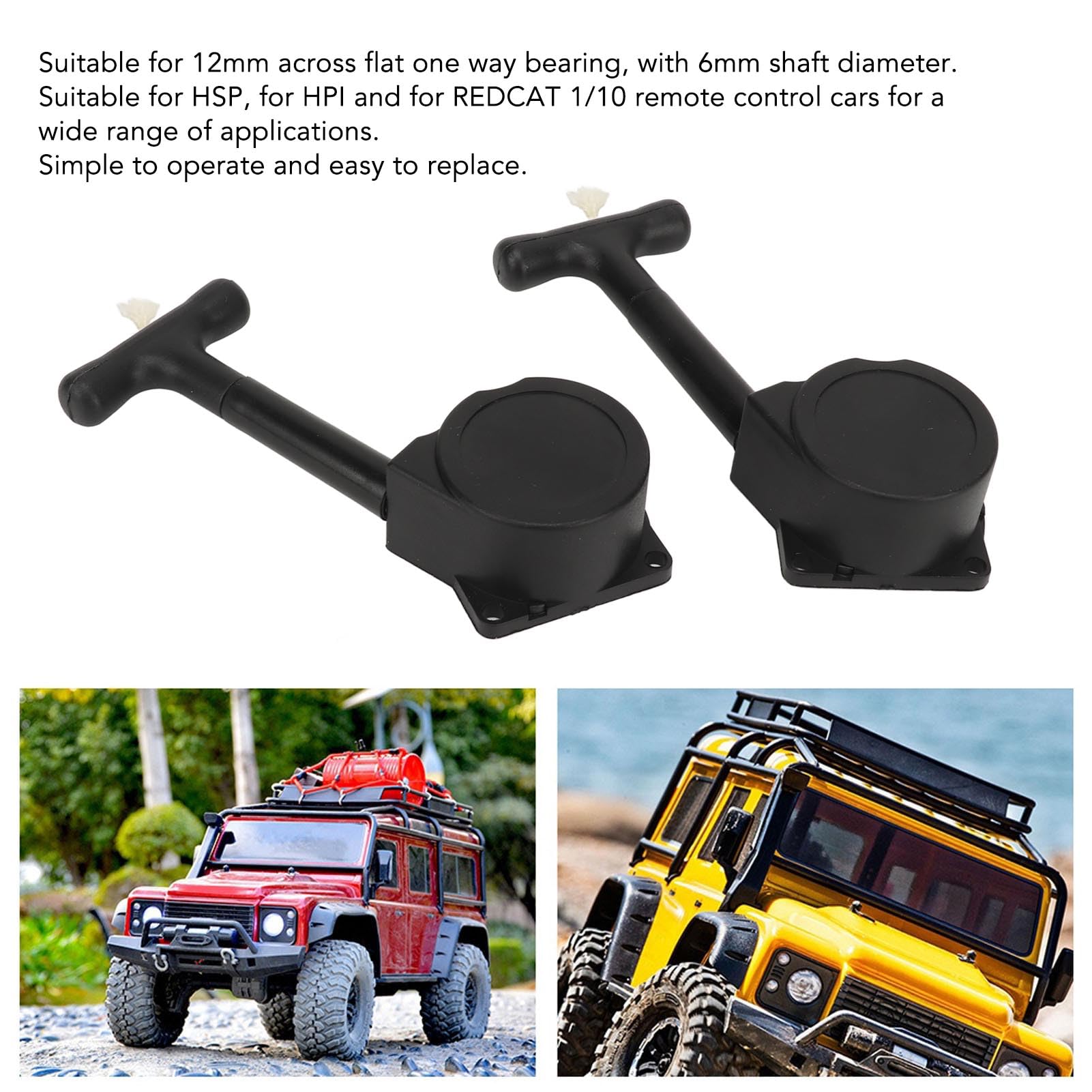 2 Pack RC Car Pull Starter - Durable Plastic Engine Starter for 1/10 Scale RC Cars - Perfect for Off-Road Bashing & Remote Control Vehicle Maintenance