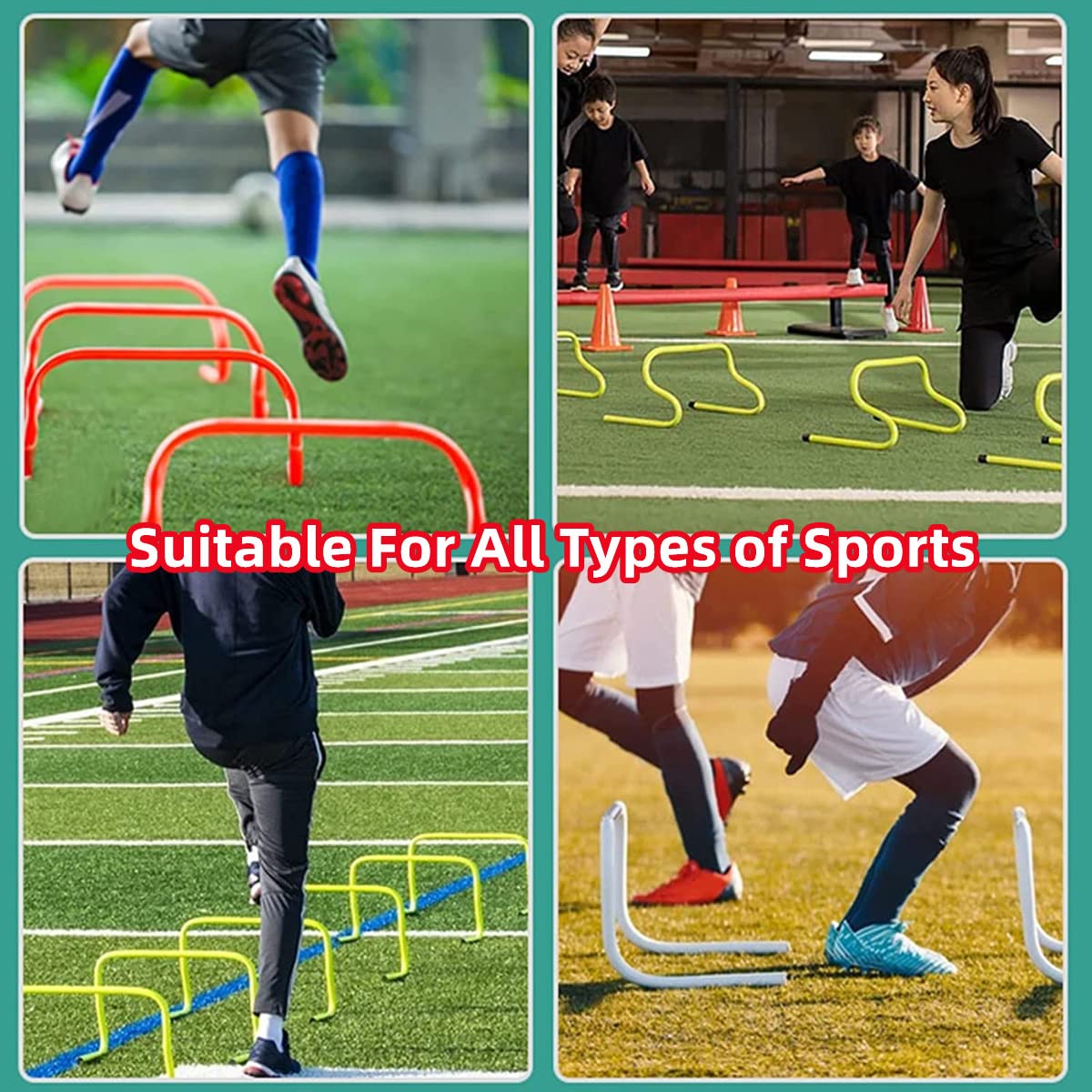 Speed Training Hurdles - 6 Pack Adjustable Agility Hurdles for Soccer, Basketball & Track Athletes | 6-Inch Ultra Durable Sports Practice Equipment | Perfect for Indoor/Outdoor Drills, Team Training & Fitness Workouts