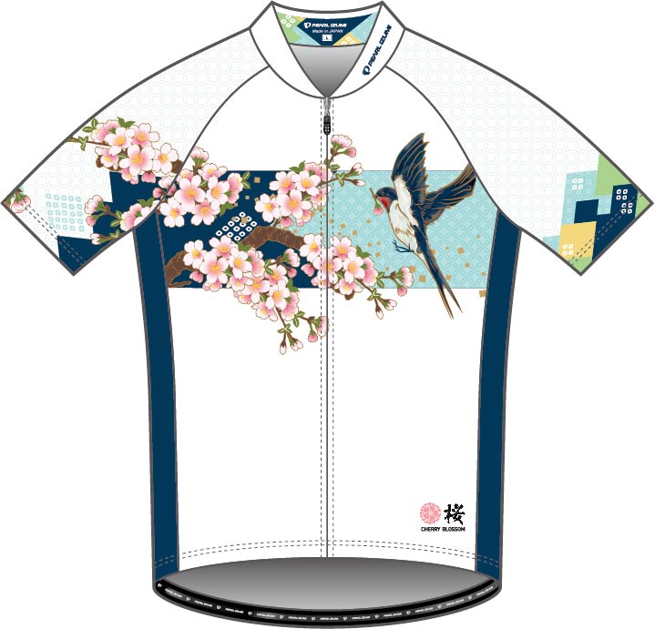 Pearl Izumi Men's Cycling Jersey - Sakura & Swallow Print, Breathable Fabric, Comfort Fit for Road Biking (S621 B 17) | Perfect for Spring Rides & Outdoor Cycling Adventures