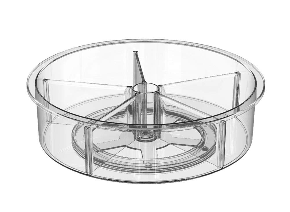 360° Rotating Lazy Susan Turntable Organizer - 2-Tier Spinning Storage Bins for Kitchen Cabinet, Pantry, Fridge & Countertop - Perfect for Spices, Cosmetics & Office Supplies Organization