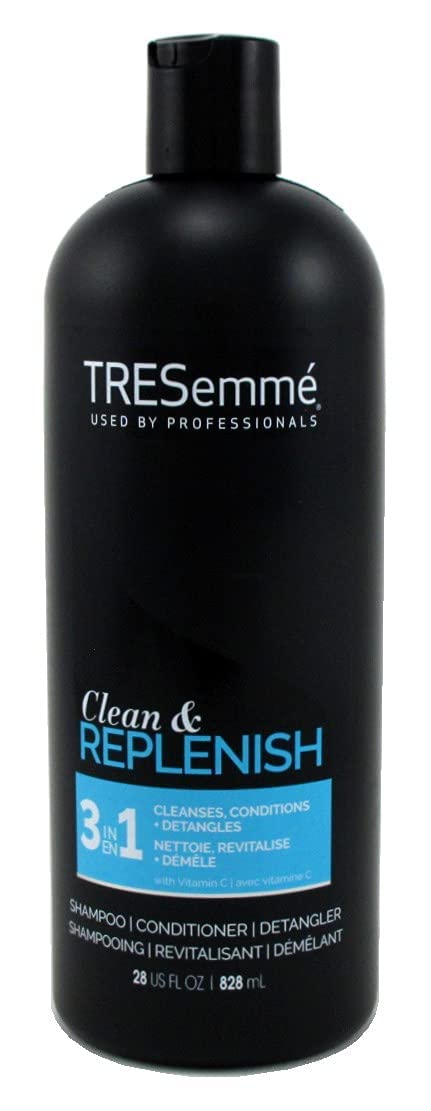 TRESemmé 2-in-1 Cleanse & Replenish Shampoo & Conditioner - 28 oz (828ml) for Dry & Damaged Hair - Salon Quality Hair Care for Daily Use at Home
