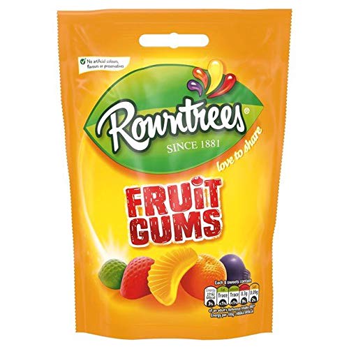Rowntree's Fruit Gums - Chewy Candy Sweets in Sharing Size Bag 150g | Perfect for Parties, Movie Nights & Lunchbox Treats