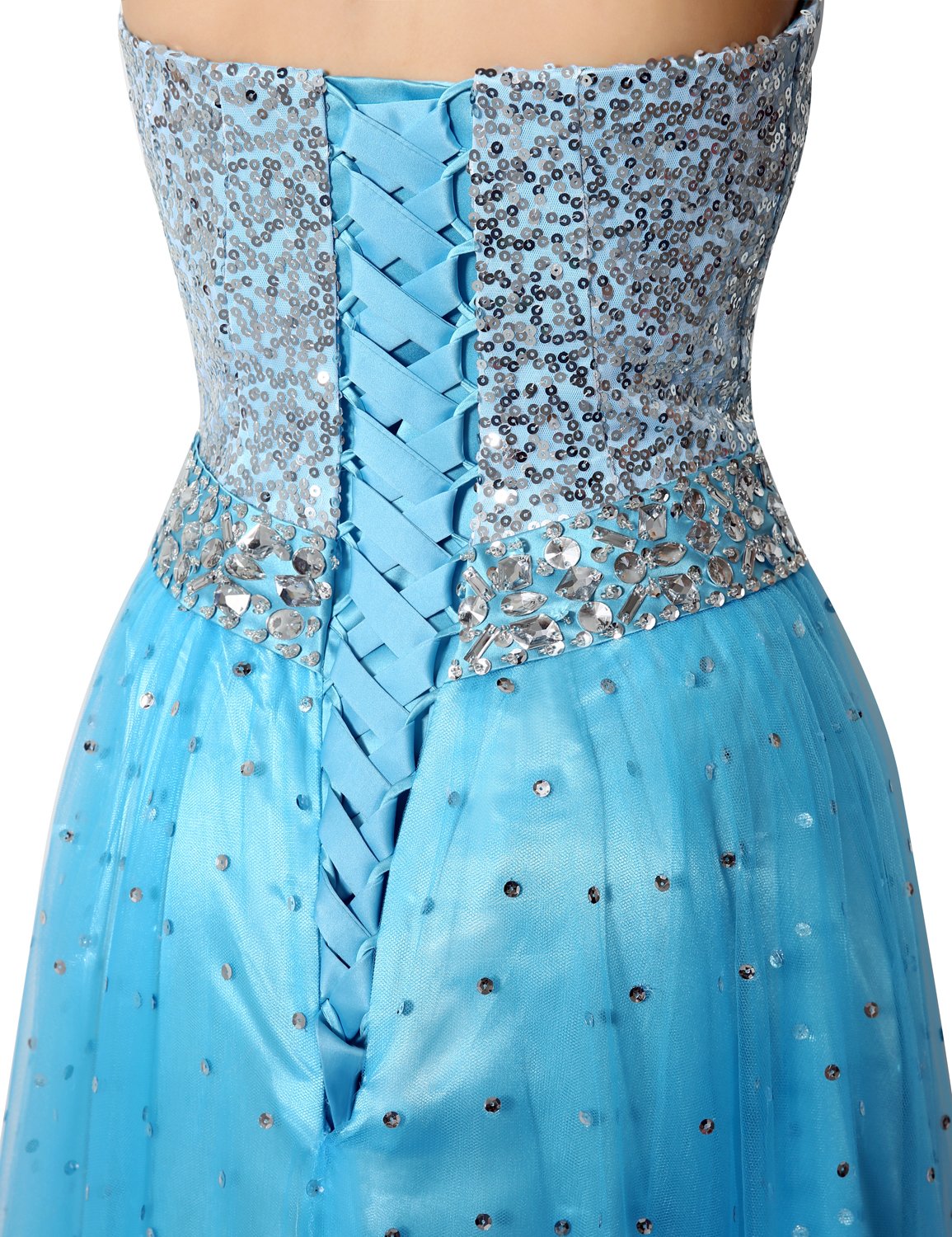 Sarahbridal Women's Sequin Tulle Prom Dress 2022 - Long Sweetheart Backless Bridesmaid Gown for Wedding, Homecoming, Pageant & Formal Events