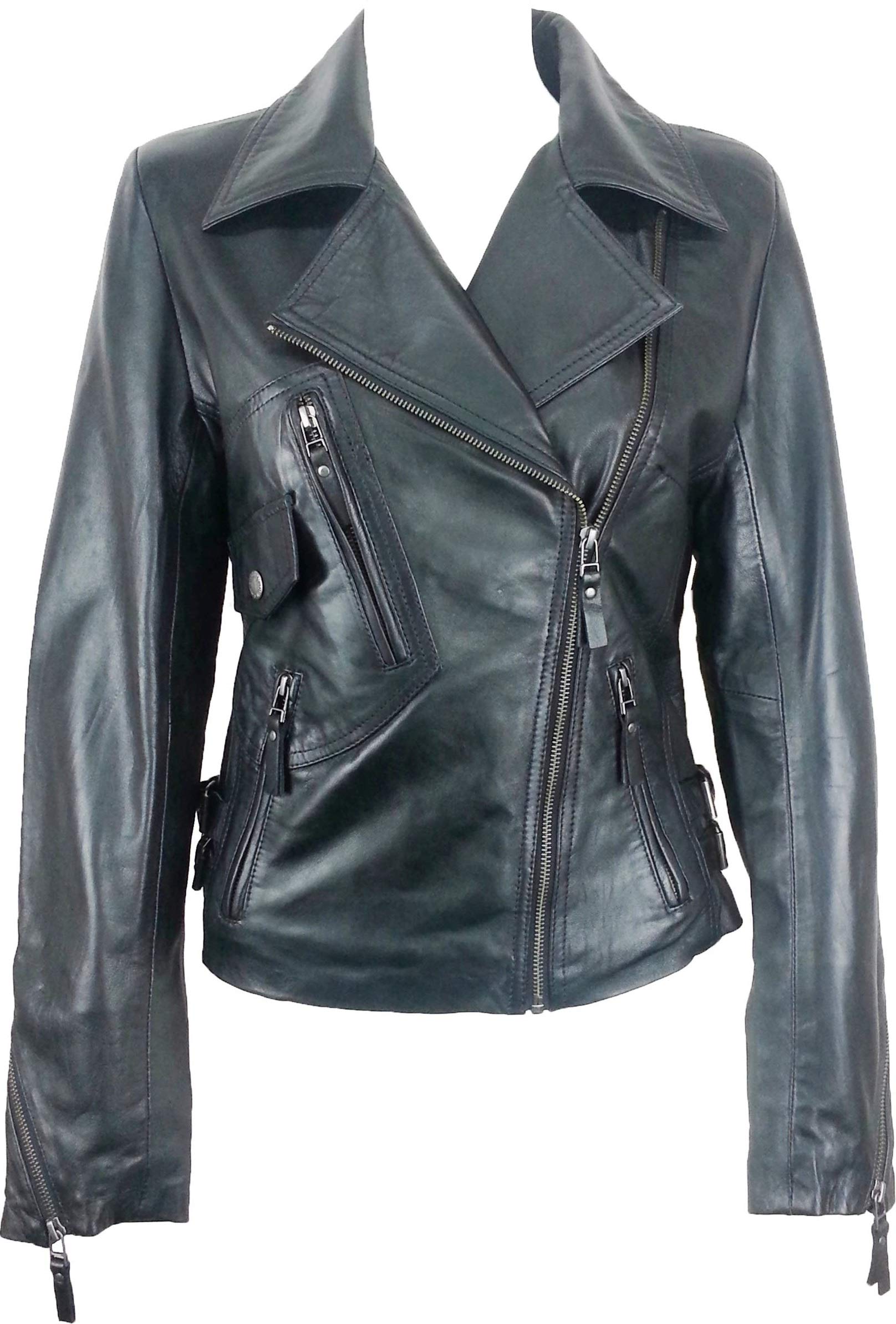 Women's Unicorn Biker Jacket - Genuine Leather Motorcycle Jacket for Women, Black | Perfect for Riding, Casual Outfits & Street Style