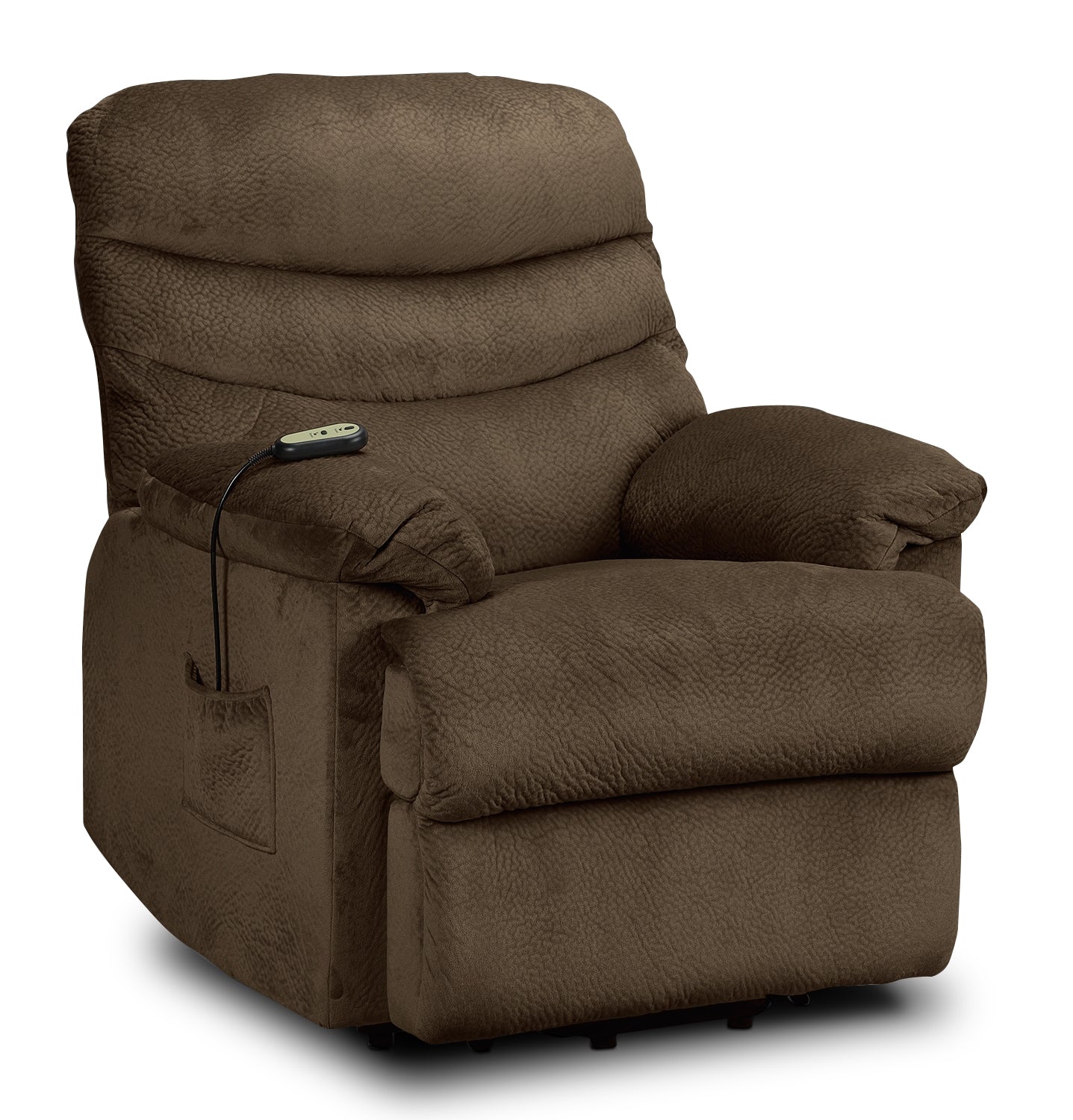 Bradey Power Lift Recliner Chair for Elderly - Mocha Brown Leather Reclining Sofa with Remote Control - Perfect for Living Room, Home Theater & Mobility Assistance