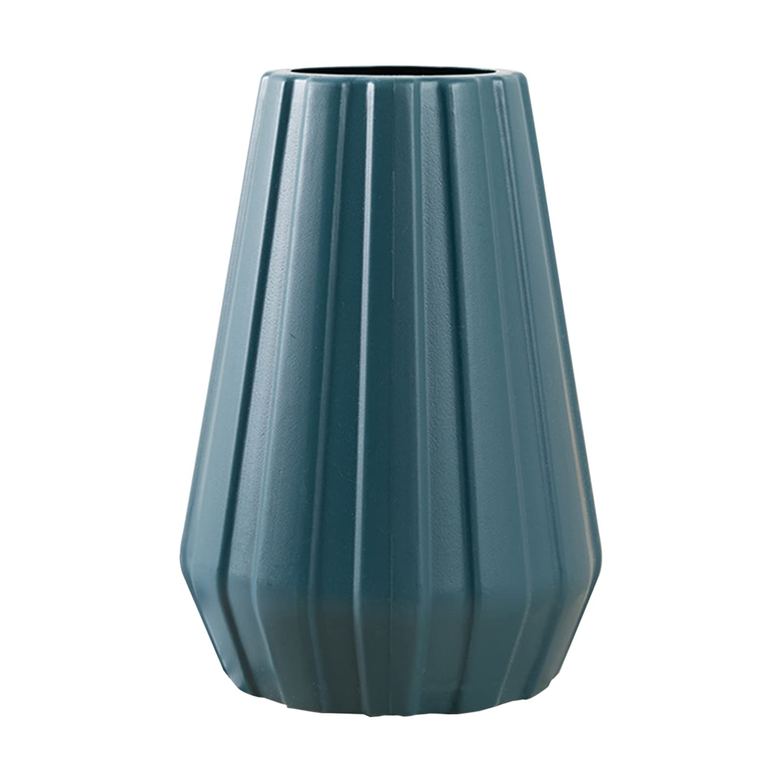 Meideli Pleated Plastic Vase - Unbreakable Flower Vase for Home Decor in White & Blue | Perfect for Centerpieces, Wedding Decor & Living Room Accents