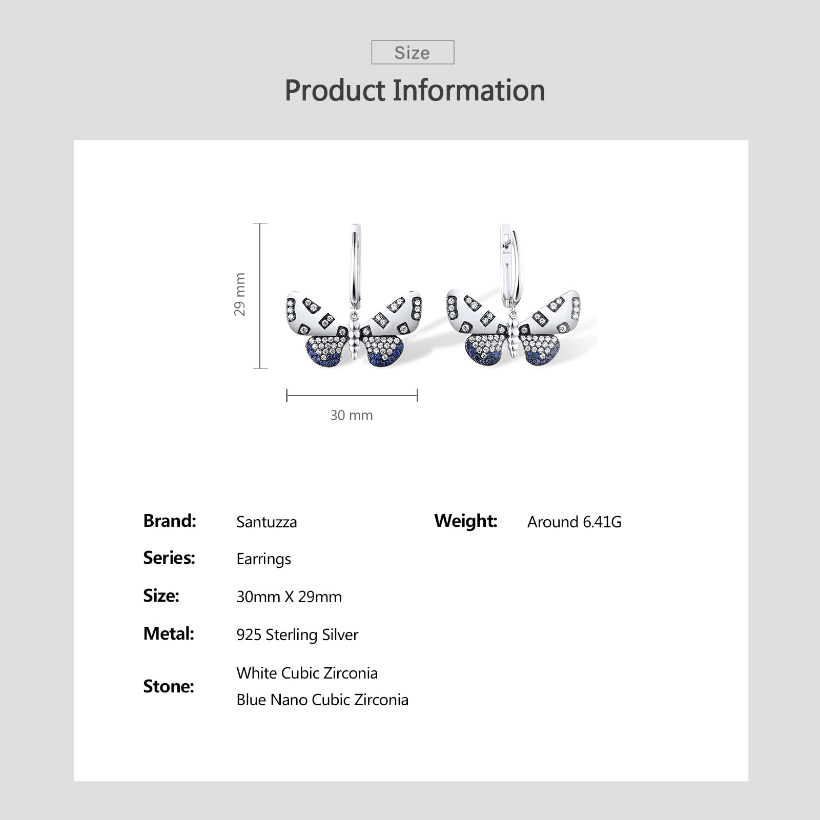 Elegant Sterling Silver Butterfly Earrings for Women - Hypoallergenic & Lightweight - Perfect for Parties, Weddings & Everyday Wear