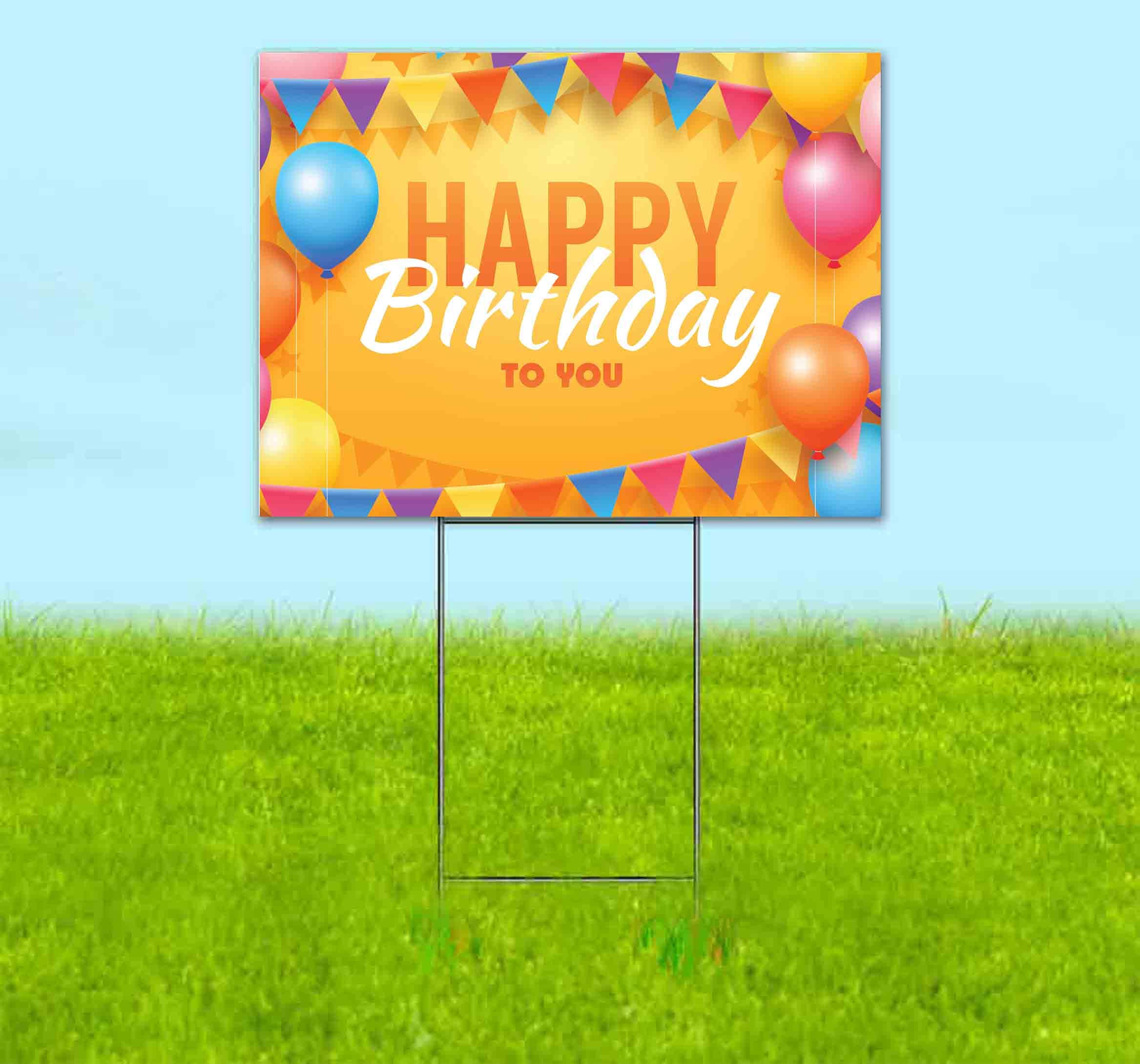 Happy Birthday Balloons Yard Sign - 18