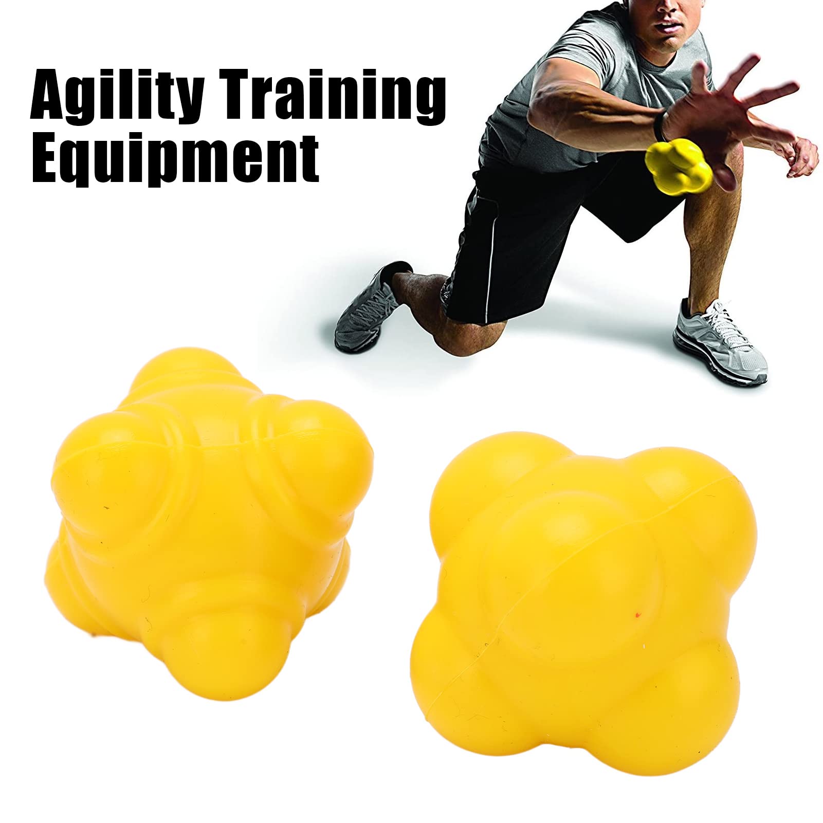 2Pcs Irregular Rubber Bounce Balls for Hand-Eye Coordination Training - Perfect for Kids Sports, Occupational Therapy & Gym Exercises
