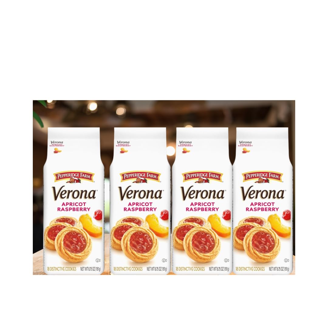 Premium Milano-Style Thumbprint Cookies - Apricot & Raspberry Filling, 6.75 oz (4-Pack) | Authentic Italian-Inspired Treats for Parties, Gifts & Afternoon Tea