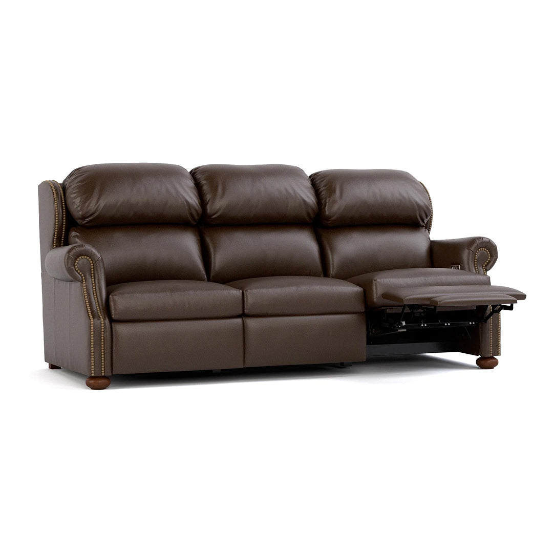 Durango Leather Reclining Sofa - Genuine Leather Power Recliner with Cup Holders - Perfect for Living Room, Home Theater & Man Cave