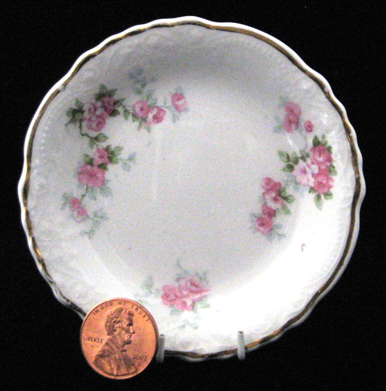 Antique English Butter Chip Roses Teabag Caddy - Vintage 1914-1918 Collectible by Butter Pat Grindley | Perfect for Tea Storage, Home Decor & Victorian Style Kitchens