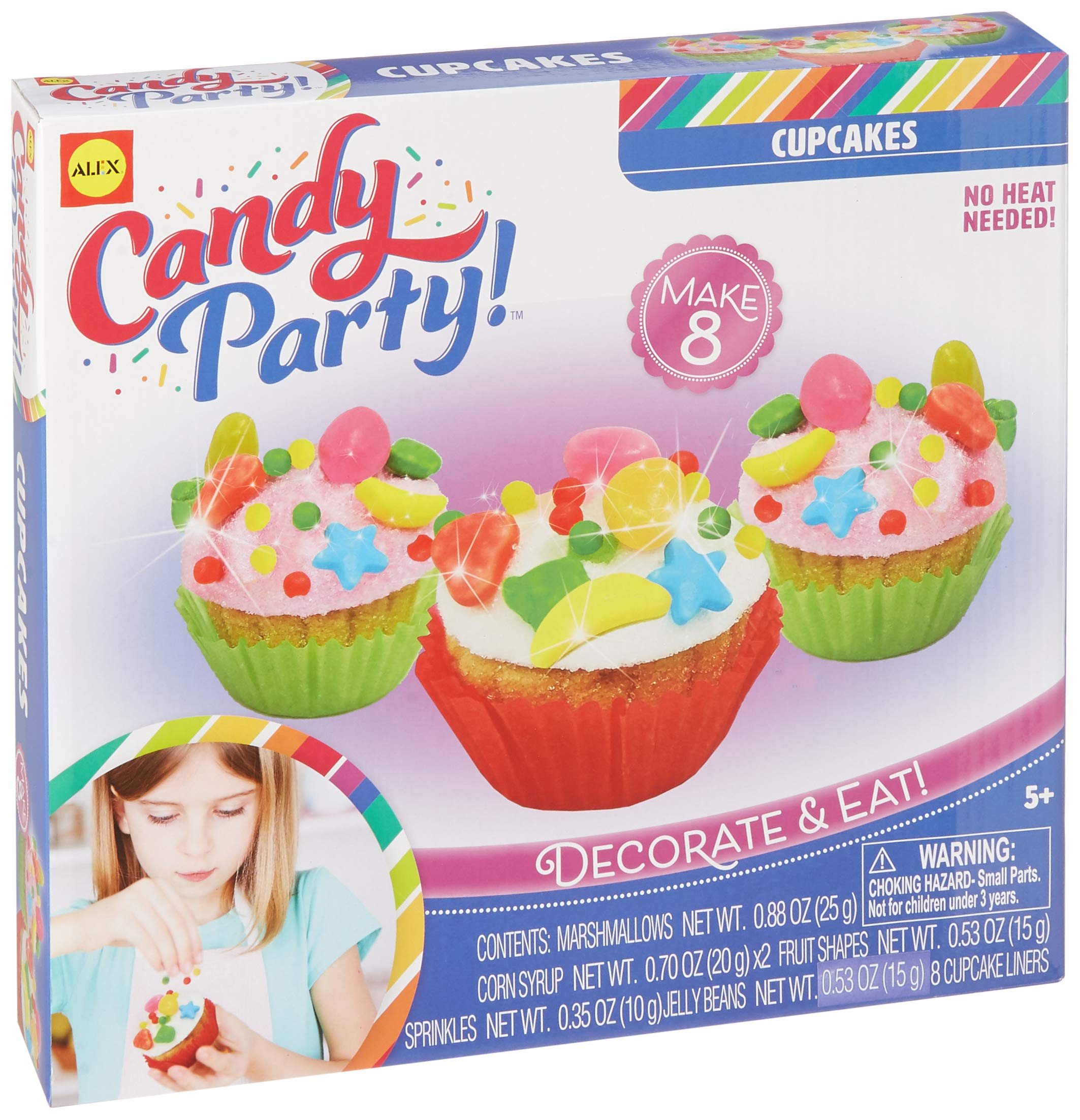 Alex Candy Party Cupcakes - Kids DIY Art and Craft Kit for Birthday Parties, Classroom Activities & Creative Play | Fun Baking Decorating Set for Children