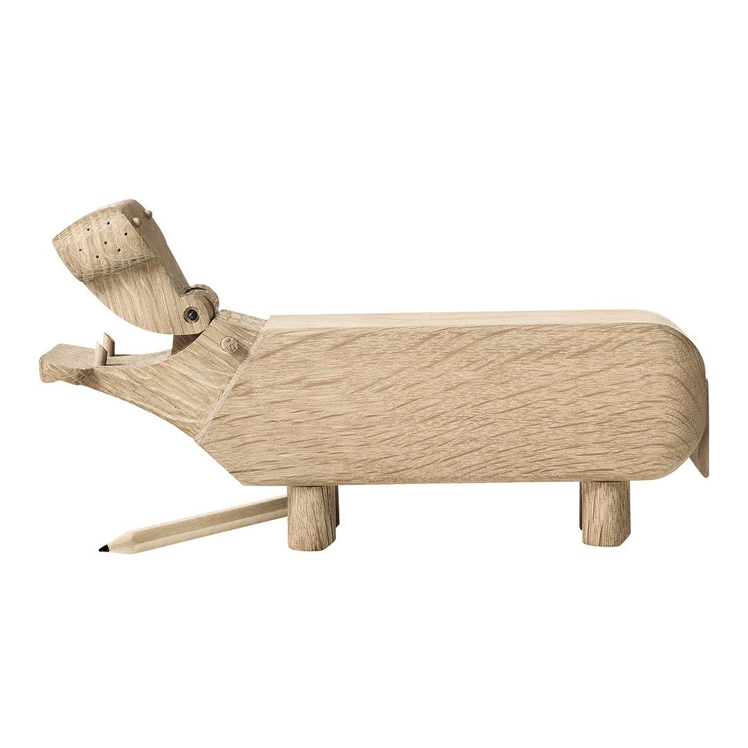 Kay Bojesen Wooden Hippo Figurine - Handcrafted Scandinavian Animal Statue for Home Decor, Nursery, and Gift Giving