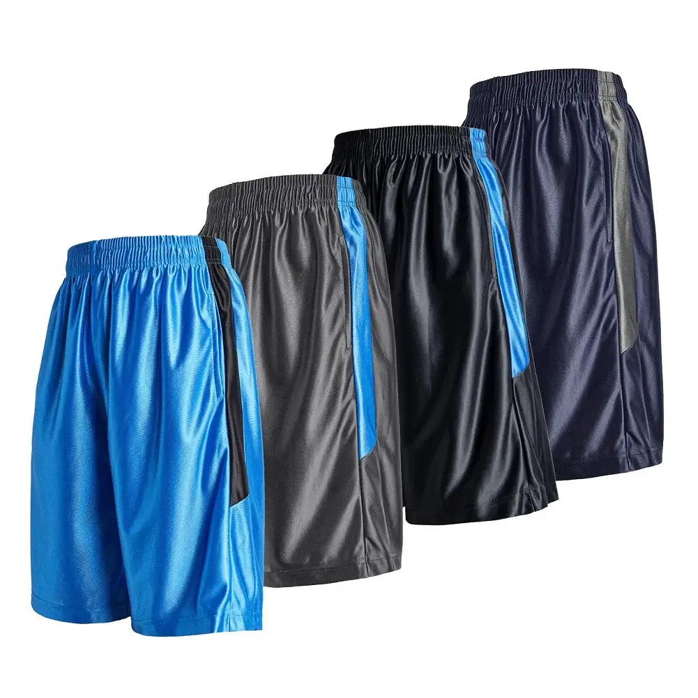 4 Pack Men's Basketball Shorts - Breathable Quick-Dry Athletic Shorts for Gym, Running & Casual Wear - Perfect for Basketball Practice, Workouts and Summer Outdoor Activities