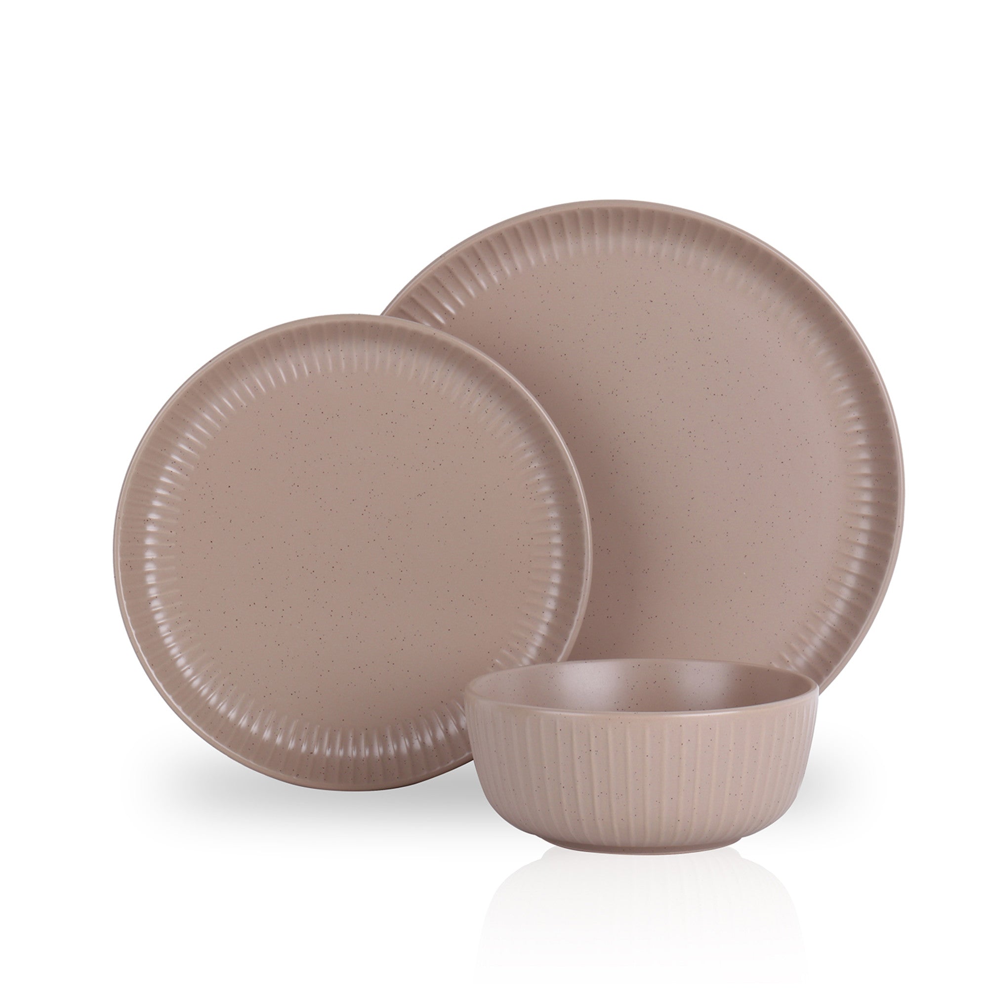 Premium Logan Stoneware Dinnerware Set - 16-Piece Beige Stoneware Plates, Bowls & Mugs - Elegant & Durable for Everyday Dining, Dinner Parties & Family Gatherings