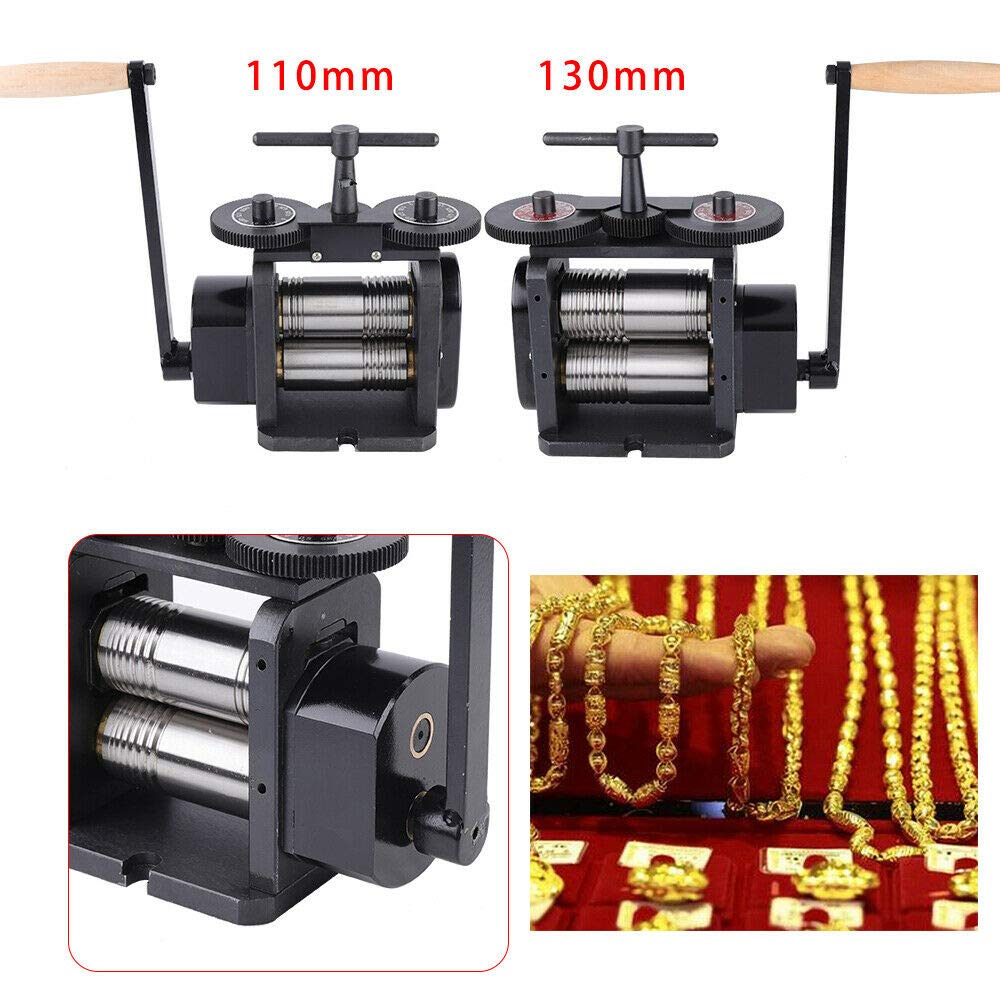 110mm Commercial Metal Manual Combination Rolling Mill Jewelry Press Machine - Wide Metal Sheet Marking Tool for Jewelry Making, DIY Craft & Tablet Pressing | Perfect for Jewelry Workshops, Metalworking & Handmade Craft Projects