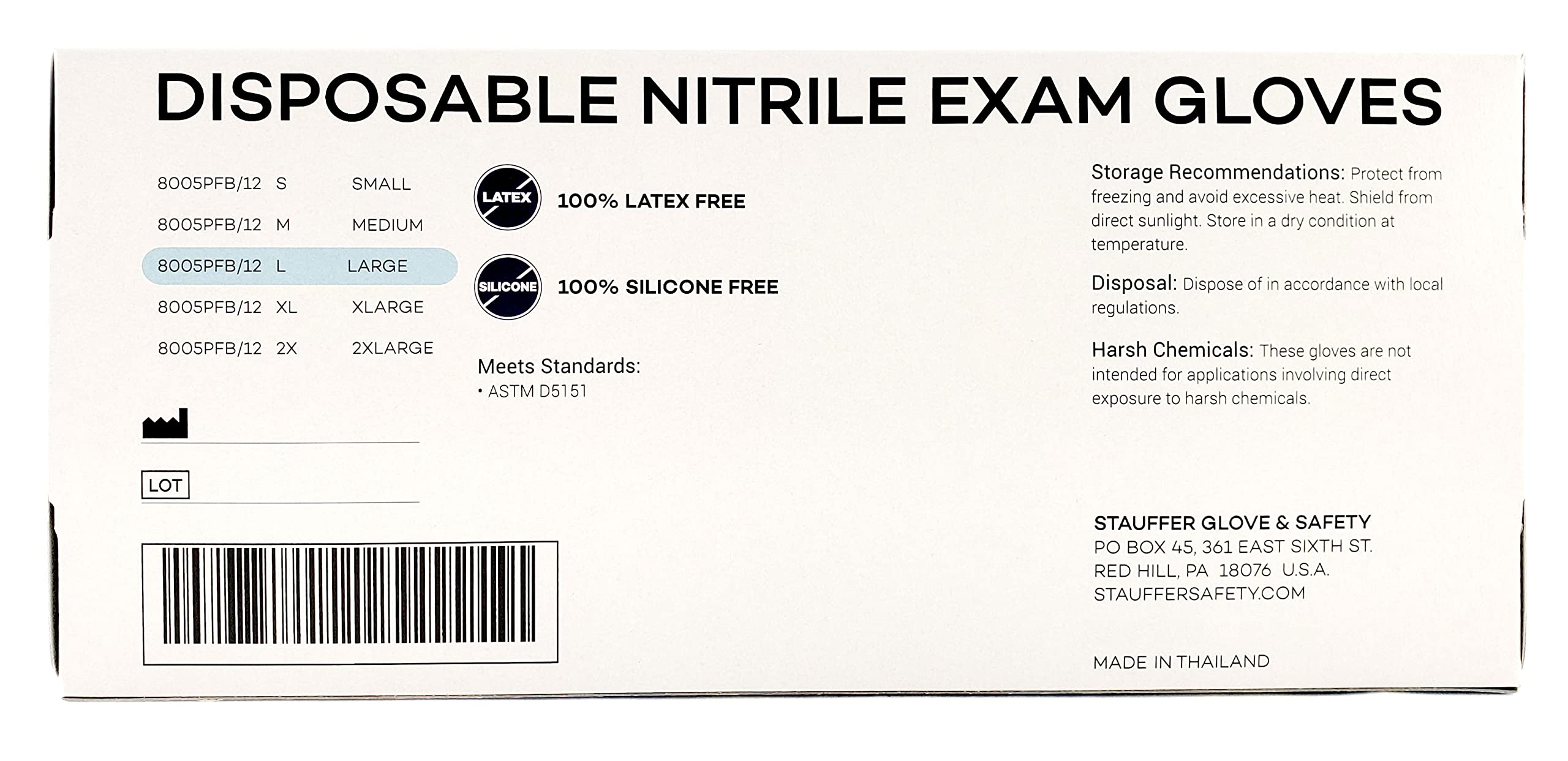 Premium Blue Disposable Nitrile Gloves - 8 mil Thickness, Latex-Free & Powder-Free, 12