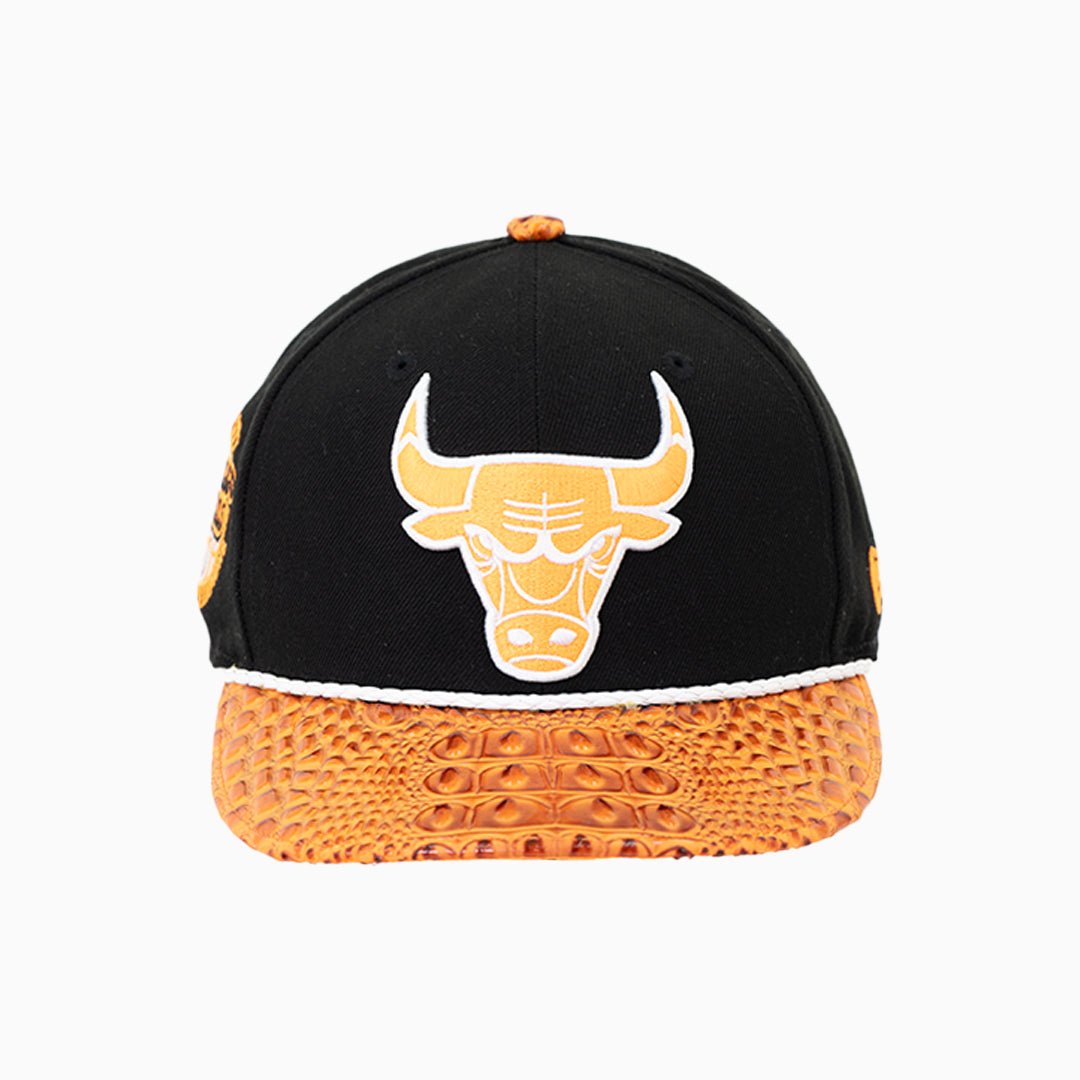 Breyer's Buck 50 Chicago Bulls Snapback Hat with Genuine Leather Visor - Perfect for Basketball Games, Streetwear Fashion & Sports Fans