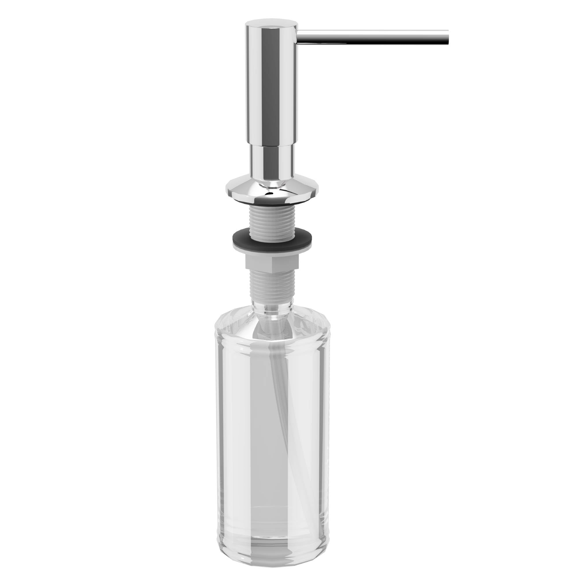 Karran SD35 Chrome Kitchen Soap Dispenser & Lotion Pump - Modern Touchless Bathroom & Kitchen Accessory for Sink Countertop