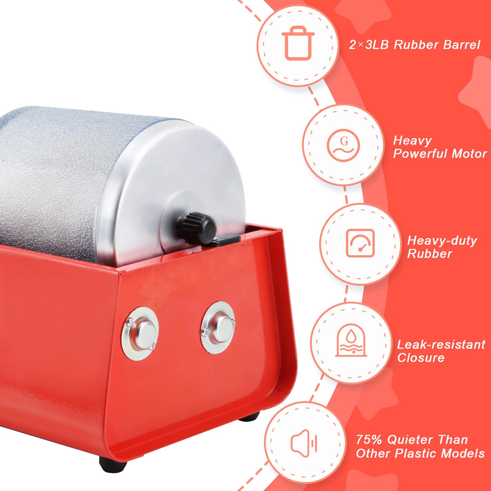 Leegol 6LB Electric Rock Tumbler Machine for Polishing Stones & Gems - Perfect for Jewelry Making, Lapidary & Rock Collecting Hobbyists