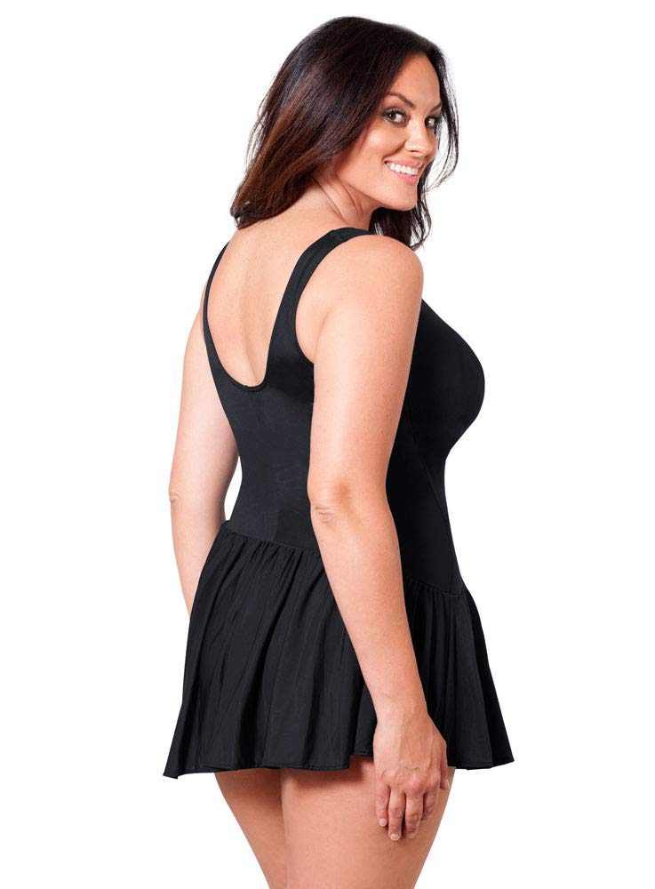 Miraclesuit Women's Plus Size One Piece Swimsuit - V-Neck Swimdress with Soft Cup Bra for Full Coverage & Support | Perfect for Beach Vacations, Pool Parties & Water Aerobics