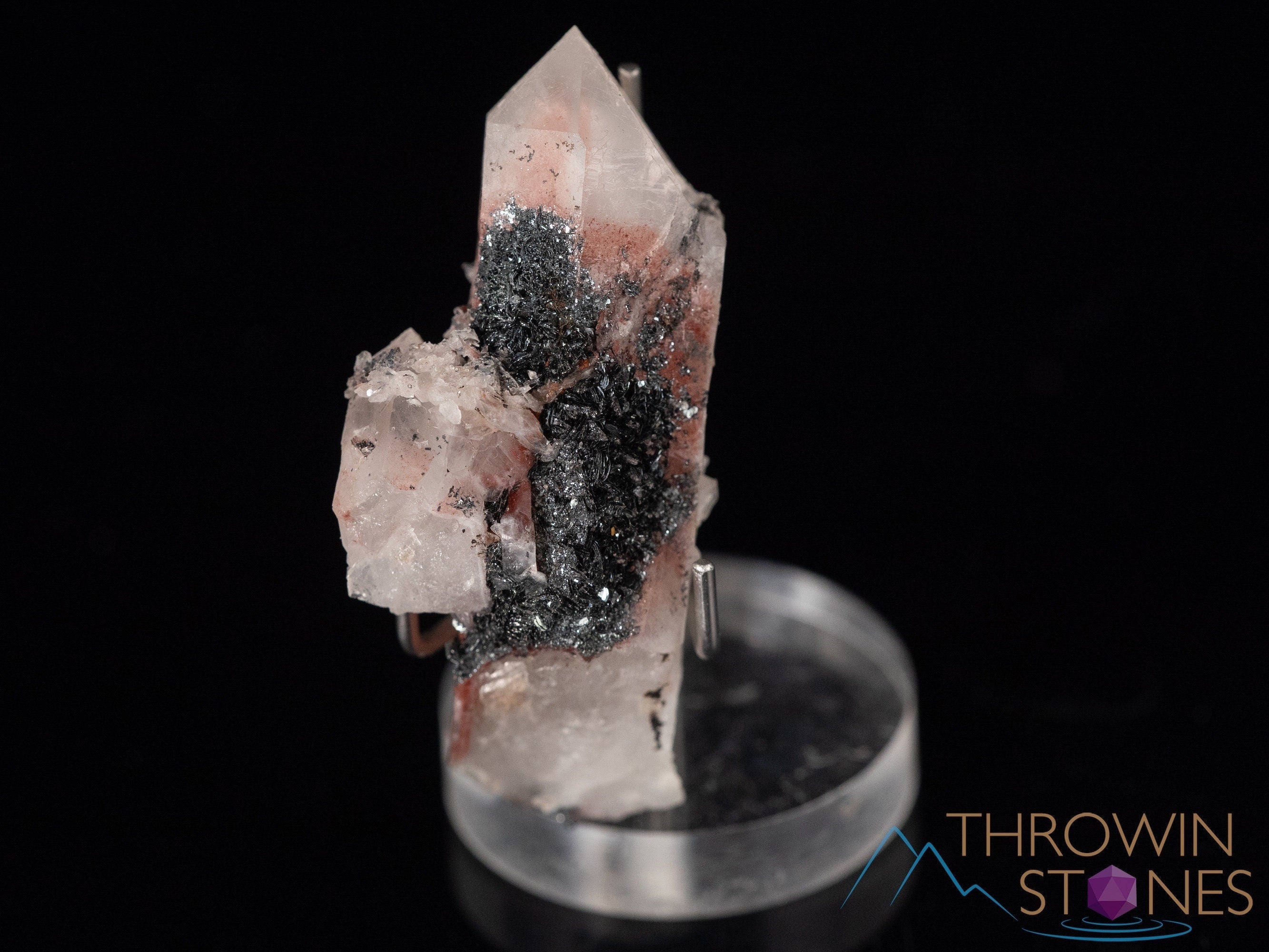 Natural QUARTZ Raw Crystal Cluster with Specular HEMATITE - Healing Stones for Home Decor, Housewarming Gift & Spiritual Healing | Perfect for Meditation, Office Desk & Feng Shui