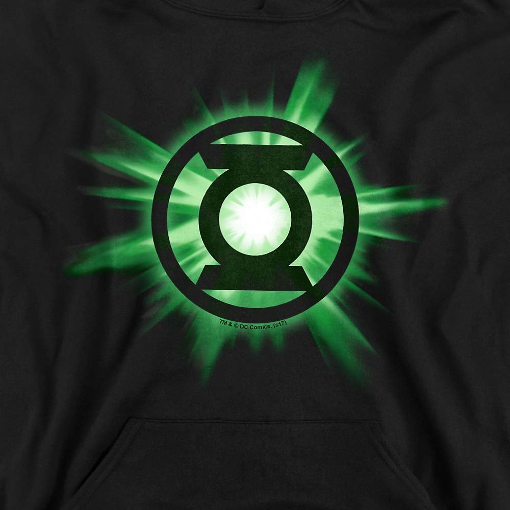Trevco Green Lantern Glow in the Dark Unisex Youth Hoodie - Superhero Cosplay & Casual Wear for Kids & Teens