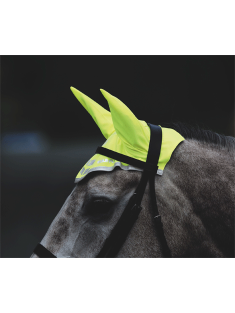 EquiFlector High Visibility Yellow Fly Veil for Horses - Perfect for Riding, Training, and Outdoor Equestrian Activities