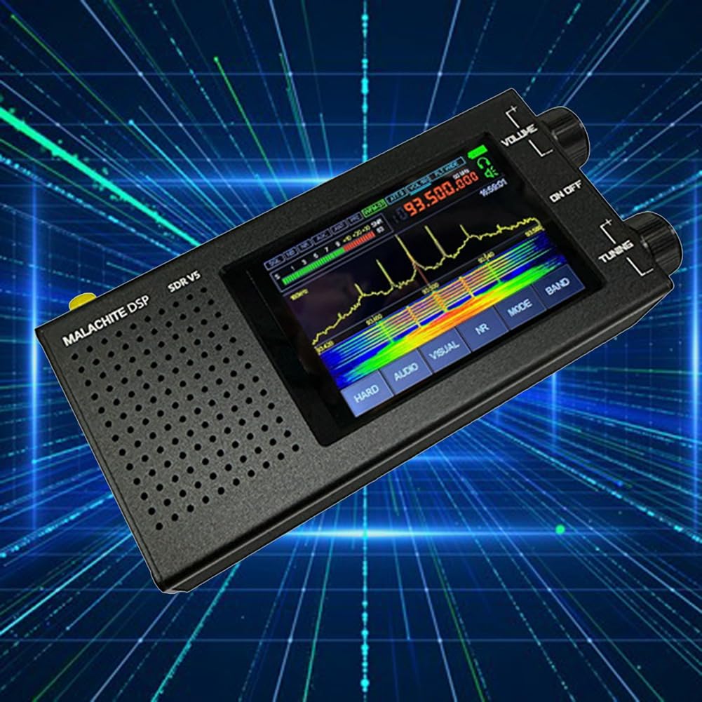 Sarpoer SDR Malachite V5 1.10D Digital Shortwave Radio Receiver - Portable Multiband AM/FM/SSB Radio with Upgraded Firmware for Travel, Emergency, Hobby & Outdoor Adventures