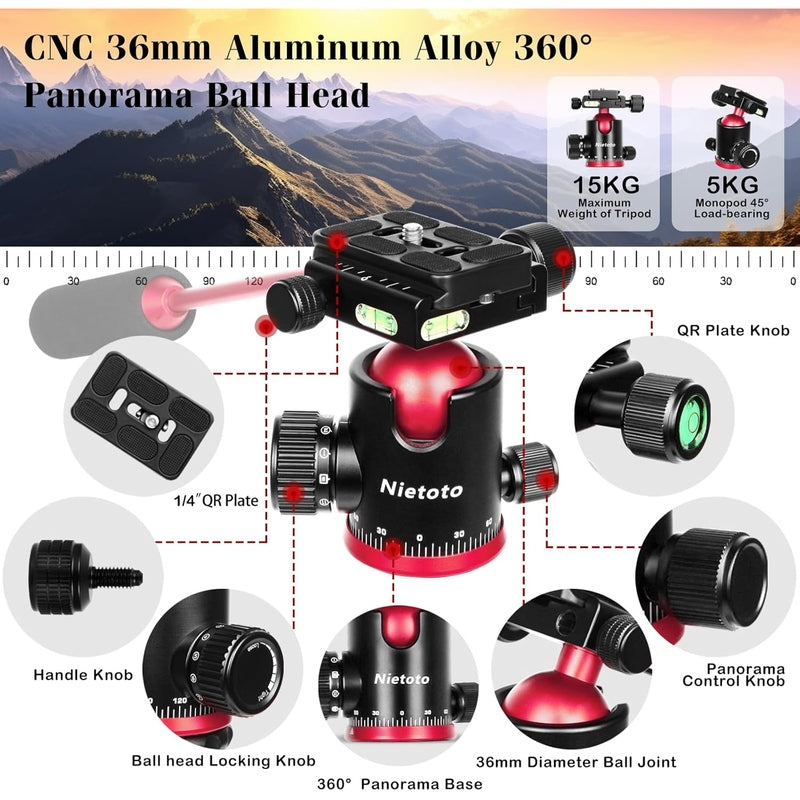 Professional DSLR Camera Tripod & Monopod Stand - 68