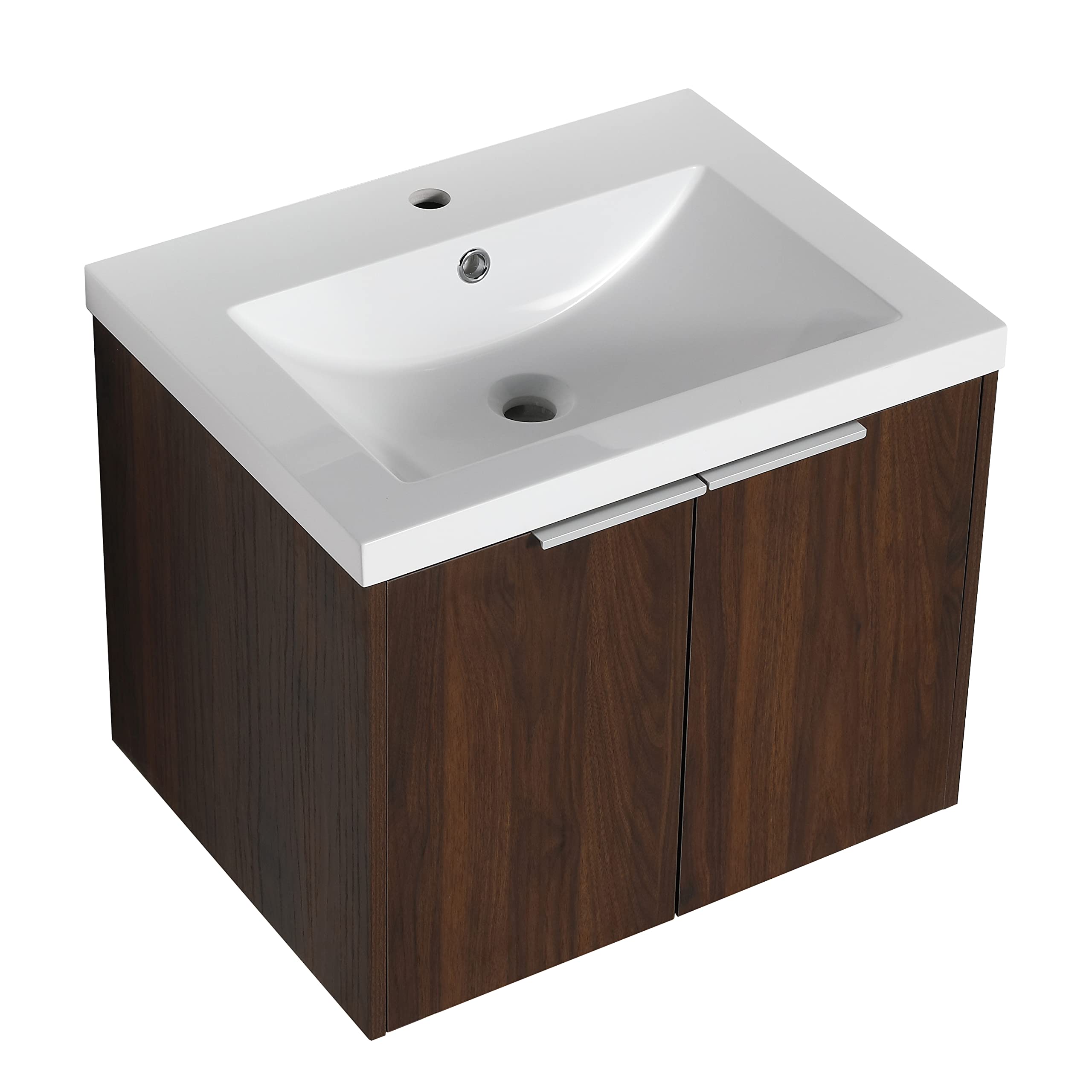 Yoluckea 30 Inch Wall Mounted Bathroom Vanity with Sink - Modern Floating Vanity Cabinet with Soft Close Doors - Space Saving Bathroom Storage Solution for Small Bathrooms & Powder Rooms