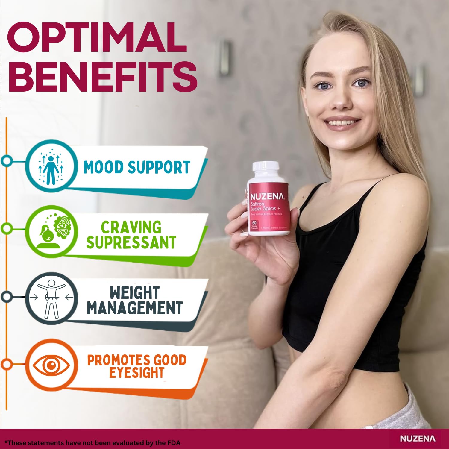 Premium Saffron Extract Supplement 88.5mg - Vegan Mood Enhancer & Memory Support - Non-GMO Pure Saffron Capsules for Eye Health & Emotional Well-Being - 60 Count (1 Capsule per Serving) - Ideal for Stress Relief, Focus & Daily Wellness Routine
