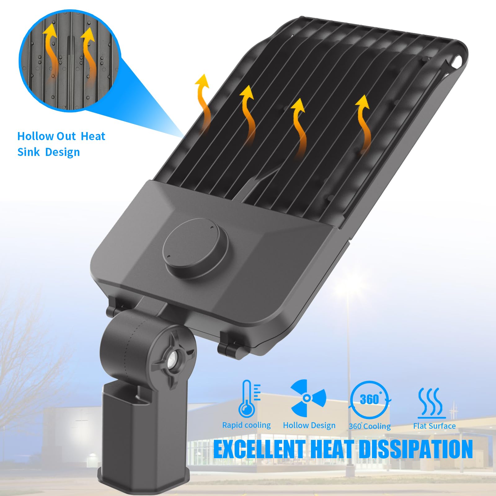 200W LED Parking Lot Lights Outdoor - 28000LM 5000K Shoebox Pole Lights with Dusk to Dawn Photocell, IP65 Waterproof Commercial Street Light with Adjustable Slip Fitter - ETL Certified for Yards, Courts & Parking Areas