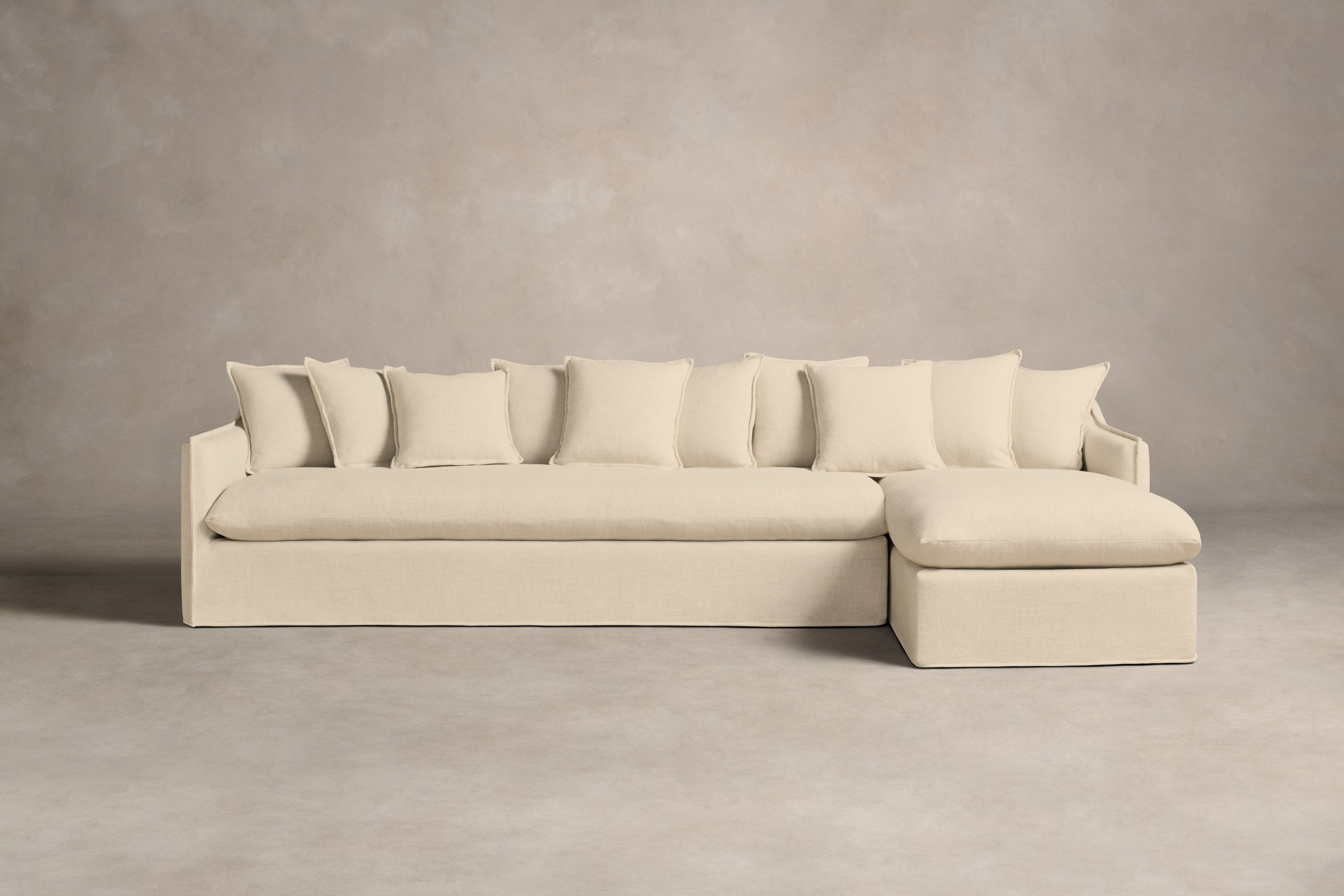 Dune Sectional Sofa with Performance Linen Weave Fabric - Modern Comfort for Living Room & Family Gatherings