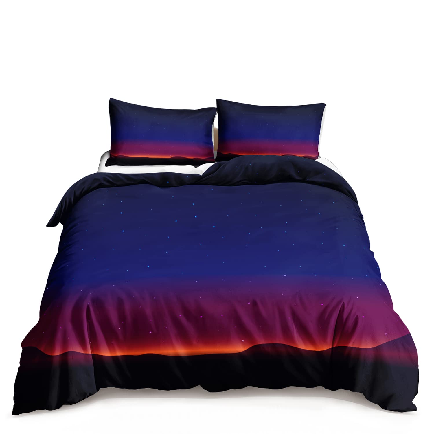 HOSIMA Galaxy Print Bedding Set - 3D Starry Sky Duvet Cover for Kids & Adults (Comforter Not Included) | Space Themed Bedroom Decor for Teens & Astronomy Lovers